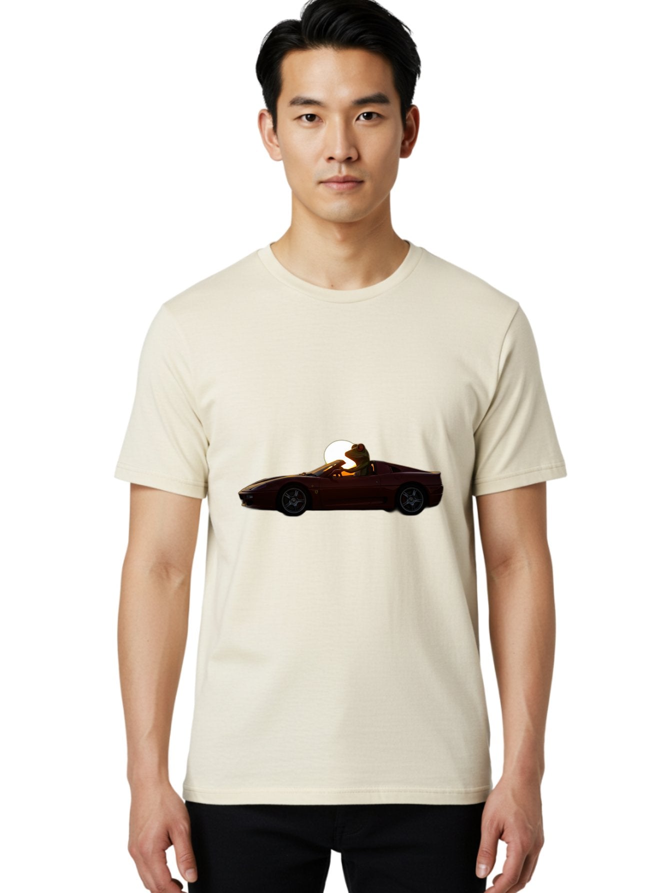 Ferrari-Convertible Men'S Graphic Tee, 100% Cotton, Comfortable Casual Summer Wear, Machine Washable, Vintage Camera, Old Camera, Antique Camera, Black Camera, Classic Photography, Photography Equipment, Nostalgic Device, Film Camera, Baf804 25