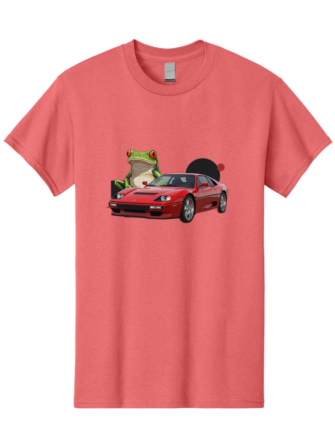 Ferrari-With-Frog-1 Men'S Graphic Tee, 100% Cotton, Comfortable Casual Summer Wear, Machine Washable, Vintage Camera, Old Camera, Antique Camera, Black Camera, Classic Photography, Photography Equipment, Nostalgic Device, Film Camera, Baf805 12