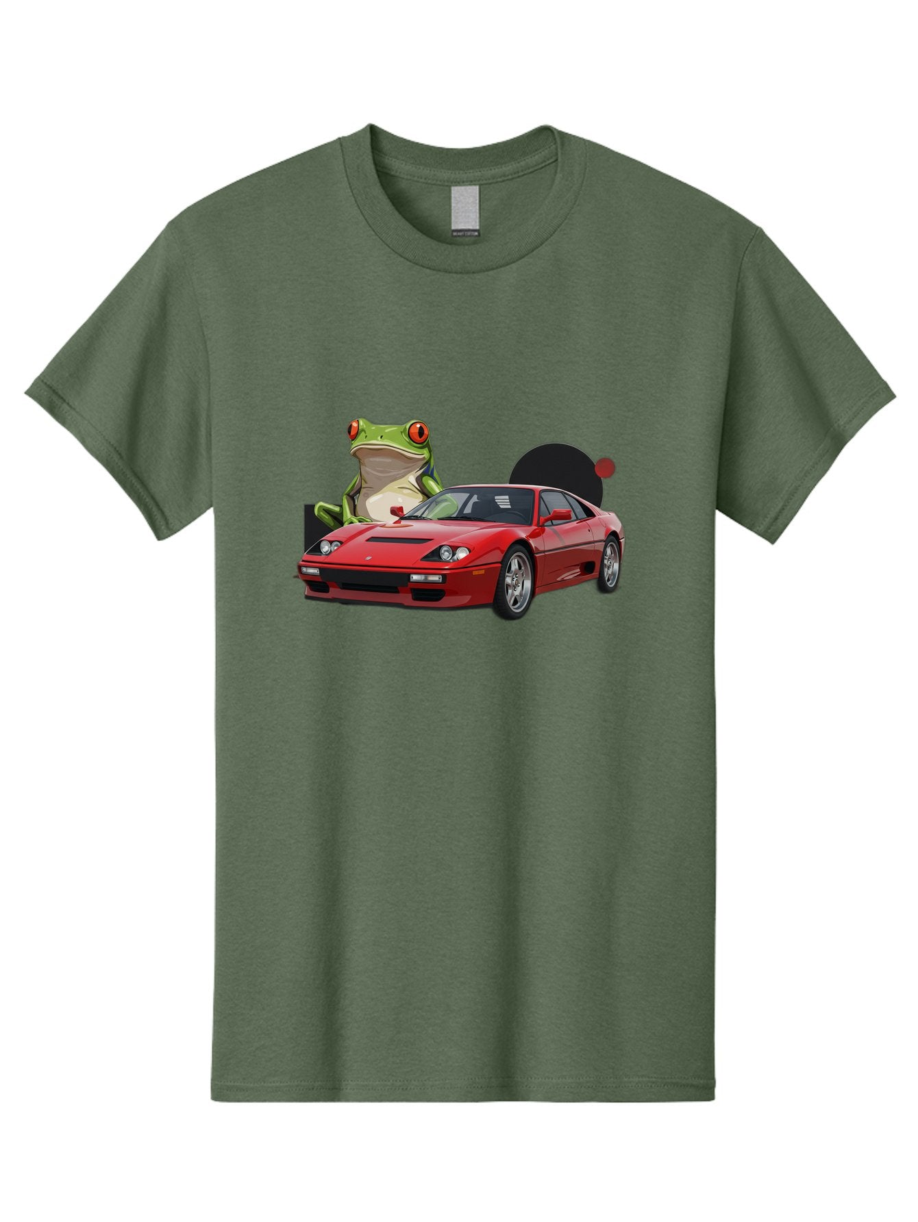 Ferrari-With-Frog-1 Men'S Graphic Tee, 100% Cotton, Comfortable Casual Summer Wear, Machine Washable, Vintage Camera, Old Camera, Antique Camera, Black Camera, Classic Photography, Photography Equipment, Nostalgic Device, Film Camera, Baf805 11
