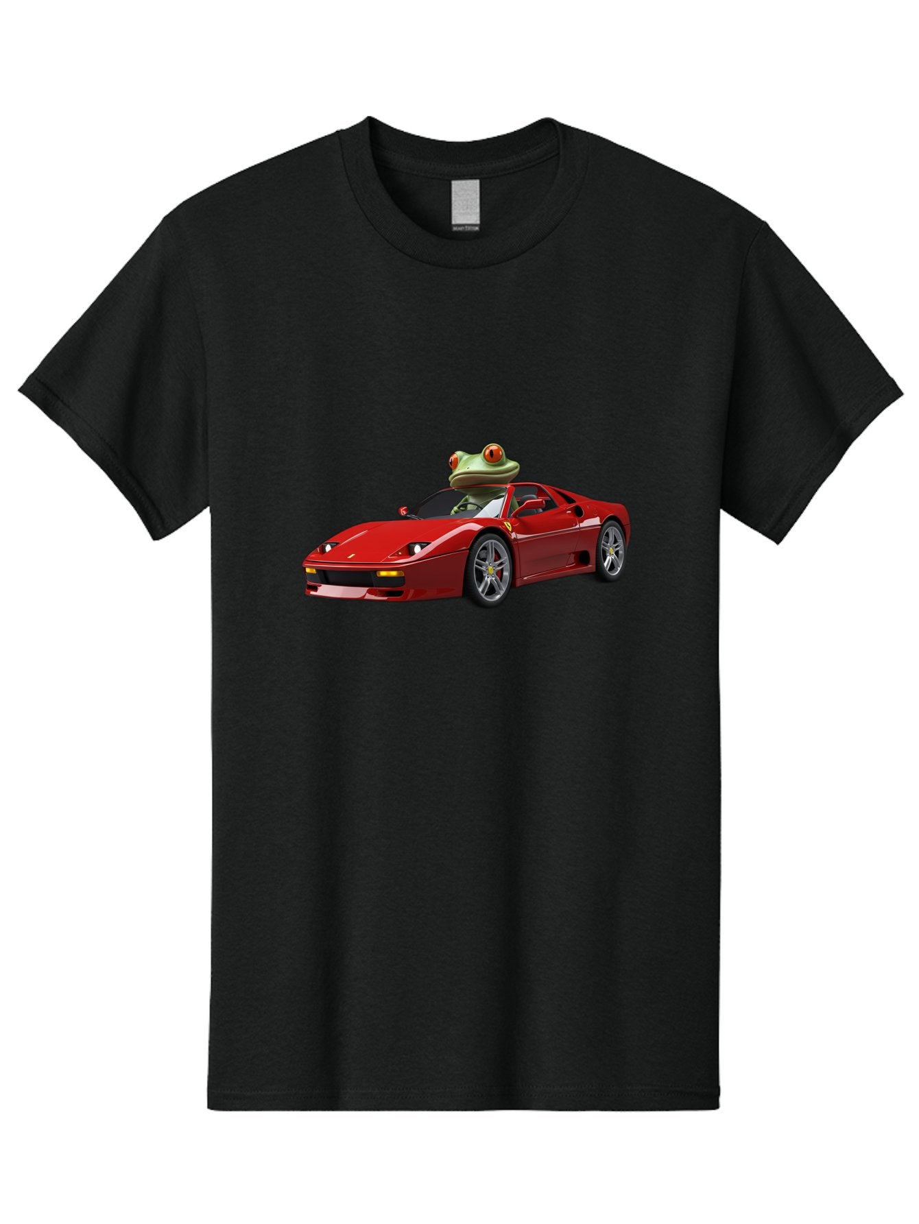 Ferrari-With-Frog-2 Men'S Graphic Tee, 100% Cotton, Comfortable Casual Summer Wear, Machine Washable, Vintage Camera, Old Camera, Antique Camera, Black Camera, Classic Photography, Photography Equipment, Nostalgic Device, Film Camera, Baf806 9