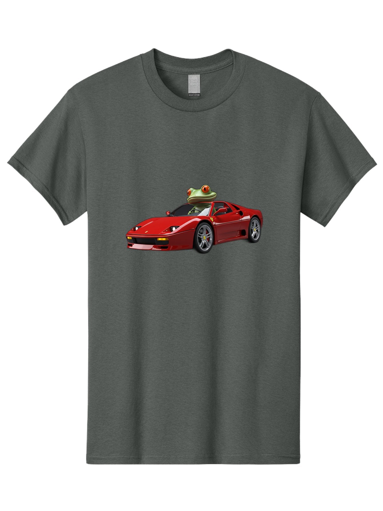 Ferrari-With-Frog-2 Men'S Graphic Tee, 100% Cotton, Comfortable Casual Summer Wear, Machine Washable, Vintage Camera, Old Camera, Antique Camera, Black Camera, Classic Photography, Photography Equipment, Nostalgic Device, Film Camera, Baf806