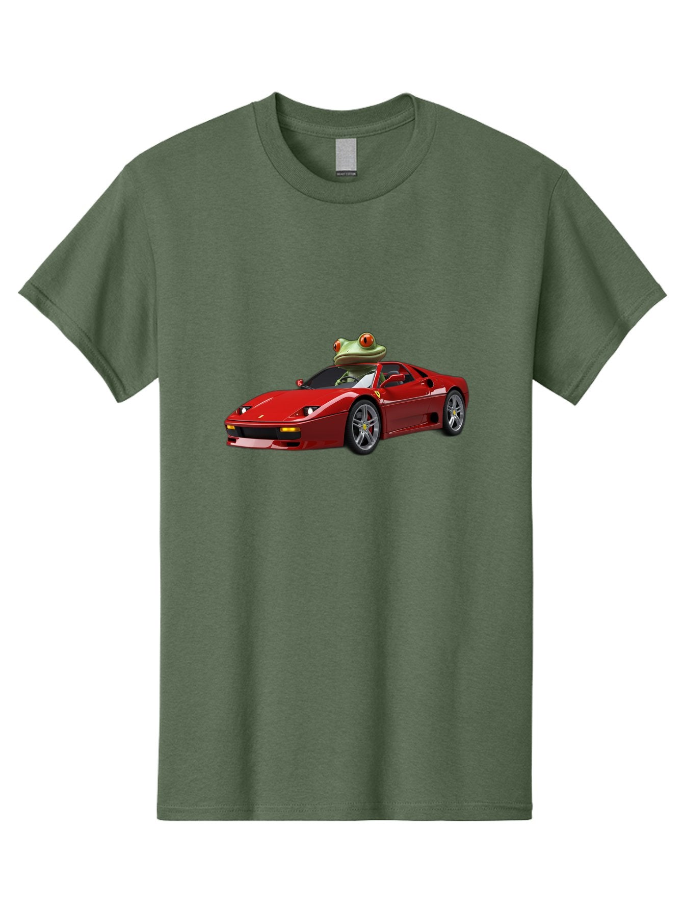 Ferrari-With-Frog-2 Men'S Graphic Tee, 100% Cotton, Comfortable Casual Summer Wear, Machine Washable, Vintage Camera, Old Camera, Antique Camera, Black Camera, Classic Photography, Photography Equipment, Nostalgic Device, Film Camera, Baf806 10
