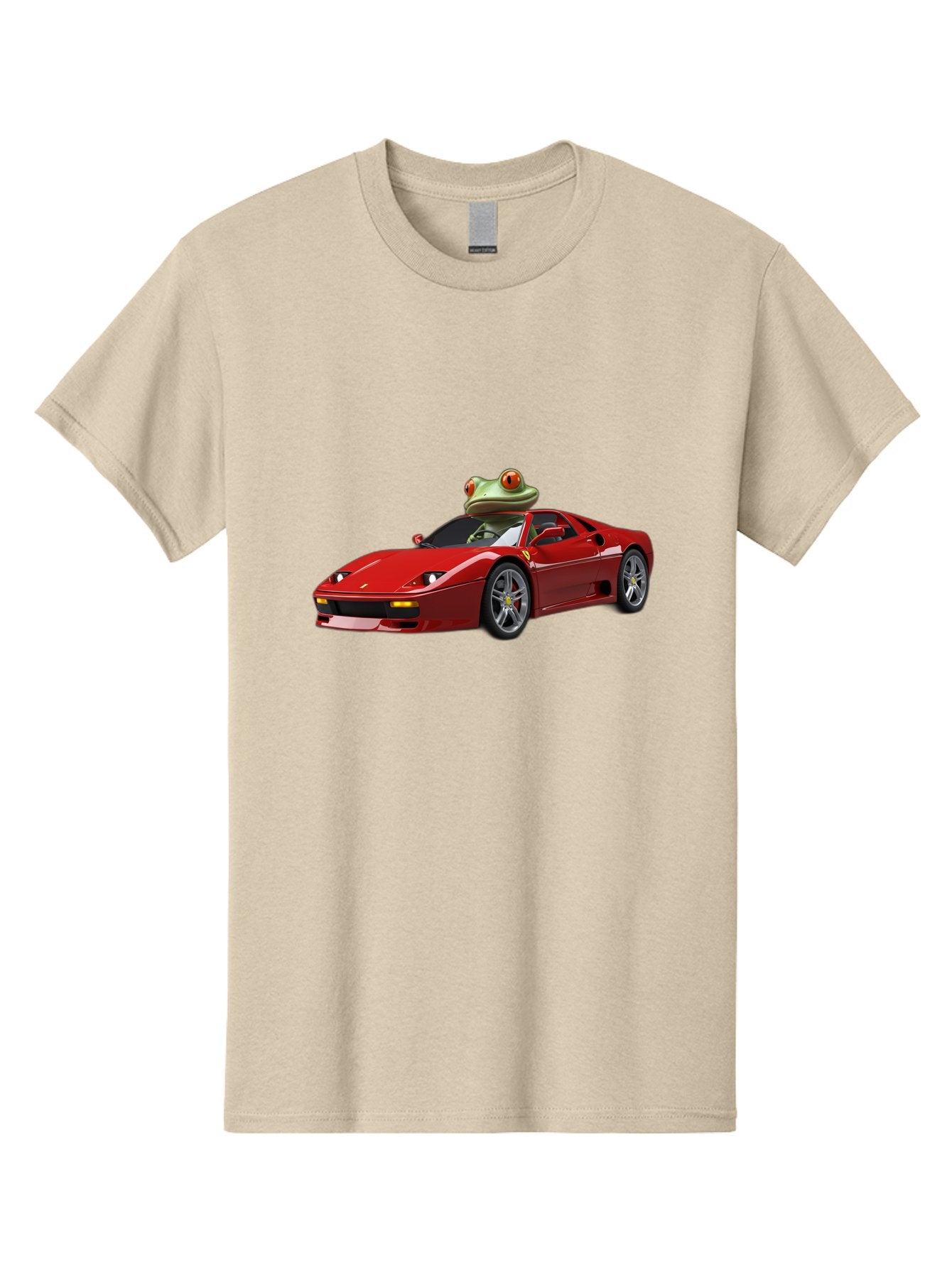 Ferrari-With-Frog-2 Men'S Graphic Tee, 100% Cotton, Comfortable Casual Summer Wear, Machine Washable, Vintage Camera, Old Camera, Antique Camera, Black Camera, Classic Photography, Photography Equipment, Nostalgic Device, Film Camera, Baf806