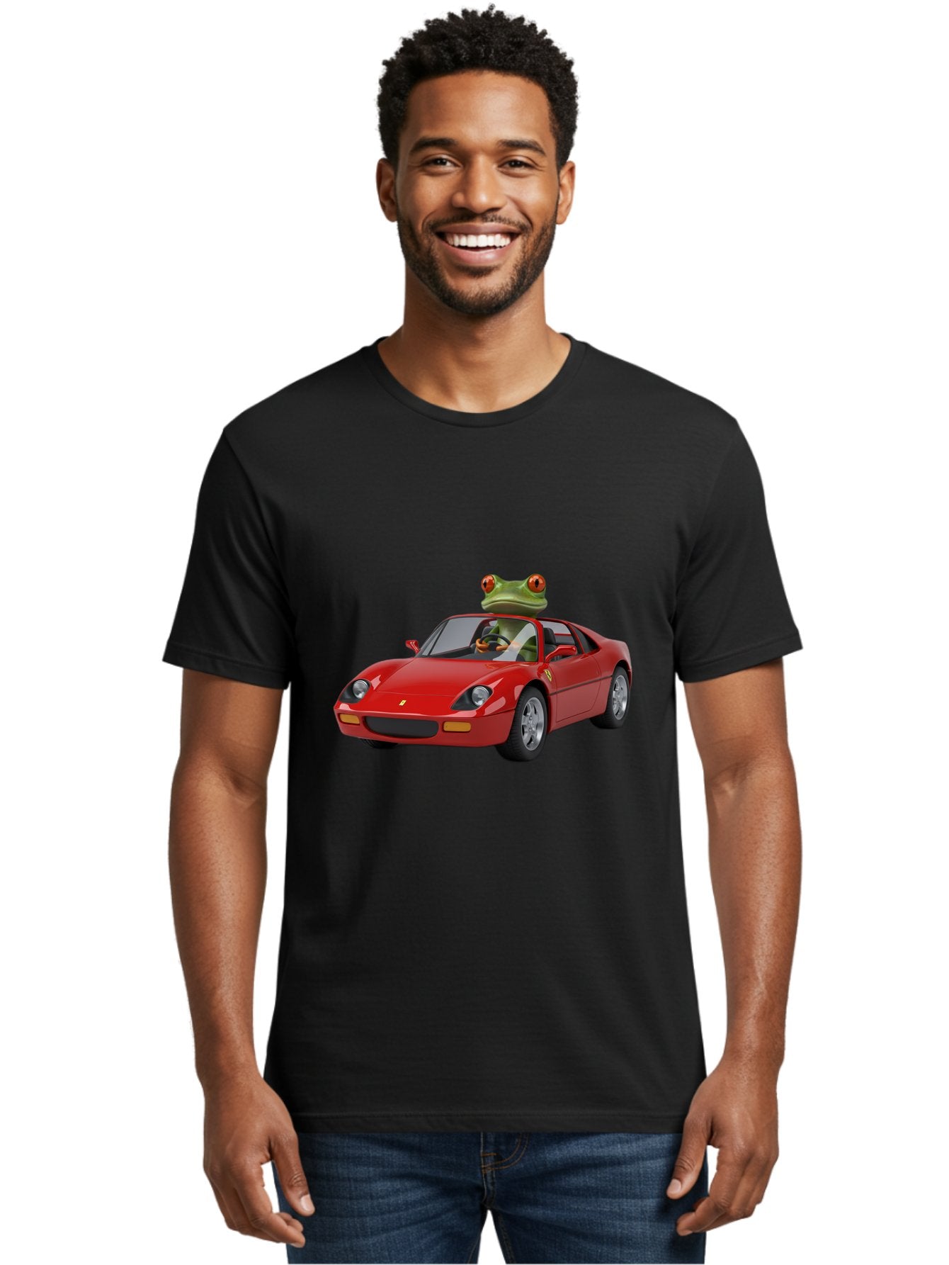Ferrari-With-Frog Men'S Graphic Tee, 100% Cotton, Comfortable Casual Summer Wear, Machine Washable, Vintage Camera, Old Camera, Antique Camera, Black Camera, Classic Photography, Photography Equipment, Nostalgic Device, Film Camera, Camera Art Baf807 28
