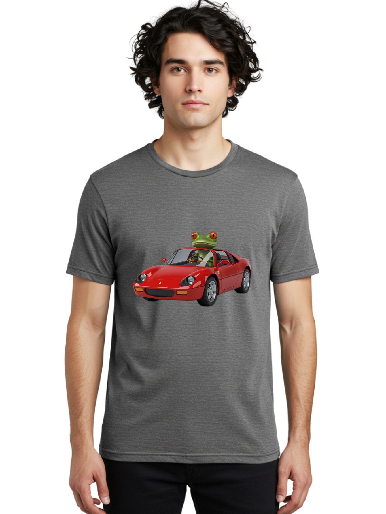 Ferrari-With-Frog Men'S Graphic Tee, 100% Cotton, Comfortable Casual Summer Wear, Machine Washable, Vintage Camera, Old Camera, Antique Camera, Black Camera, Classic Photography, Photography Equipment, Nostalgic Device, Film Camera, Camera Art Baf807 24
