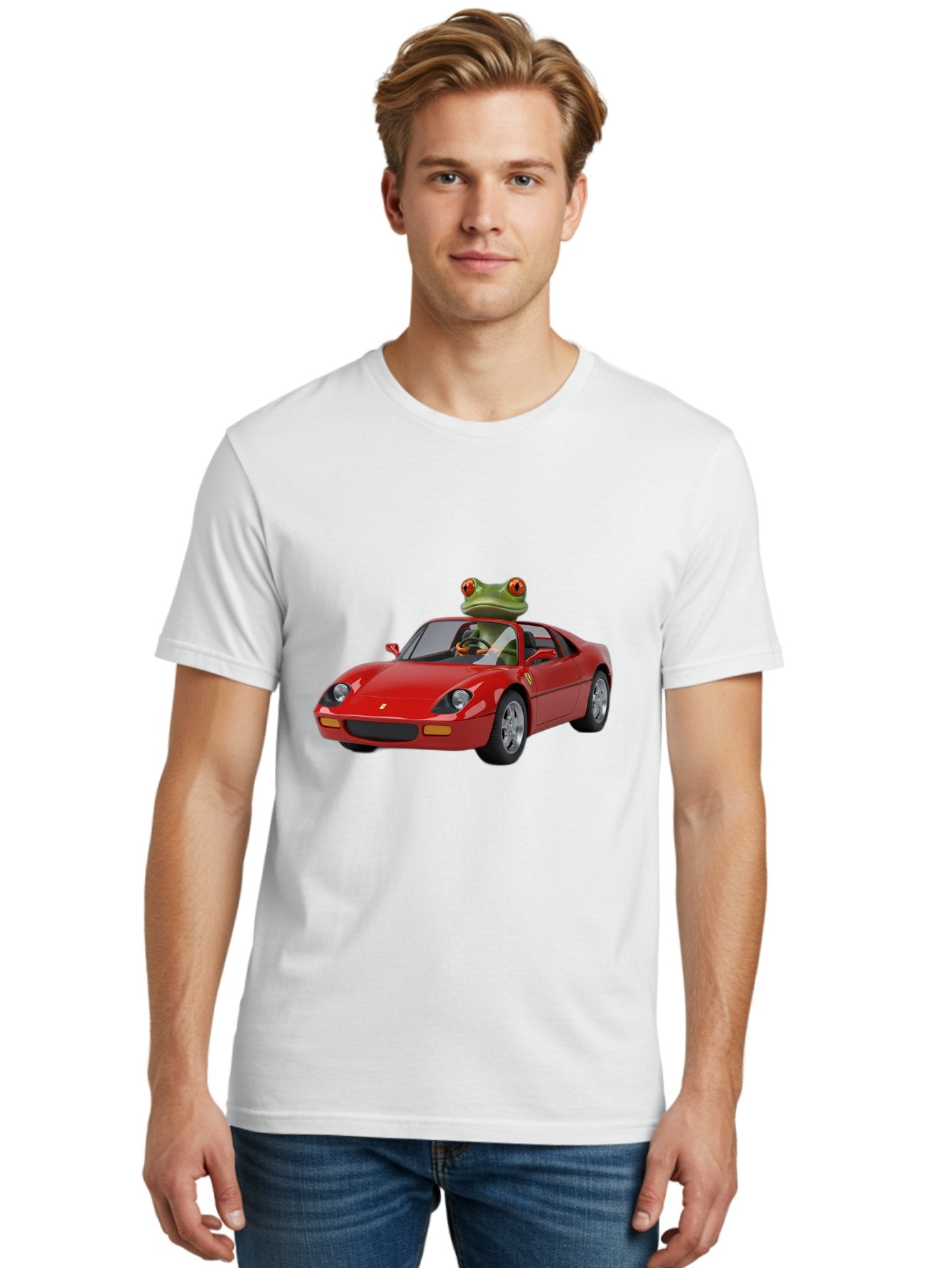 Ferrari-With-Frog Men'S Graphic Tee, 100% Cotton, Comfortable Casual Summer Wear, Machine Washable, Vintage Camera, Old Camera, Antique Camera, Black Camera, Classic Photography, Photography Equipment, Nostalgic Device, Film Camera, Camera Art Baf807 29
