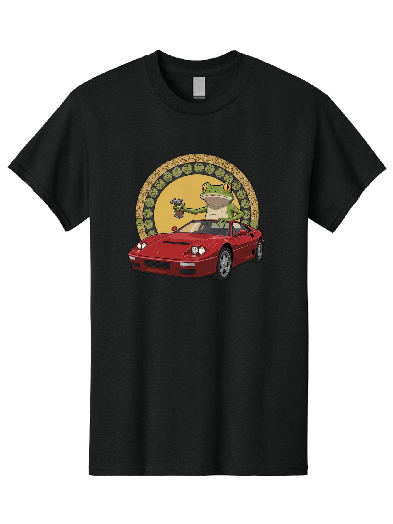 Frog-Driving-Ferrari-1 Men'S Graphic Tee, 100% Cotton, Comfortable Casual Summer Wear, Machine Washable, Vintage Camera, Old Camera, Antique Camera, Black Camera, Classic Photography, Photography Equipment, Nostalgic Device, Film Camera, Baf820 15