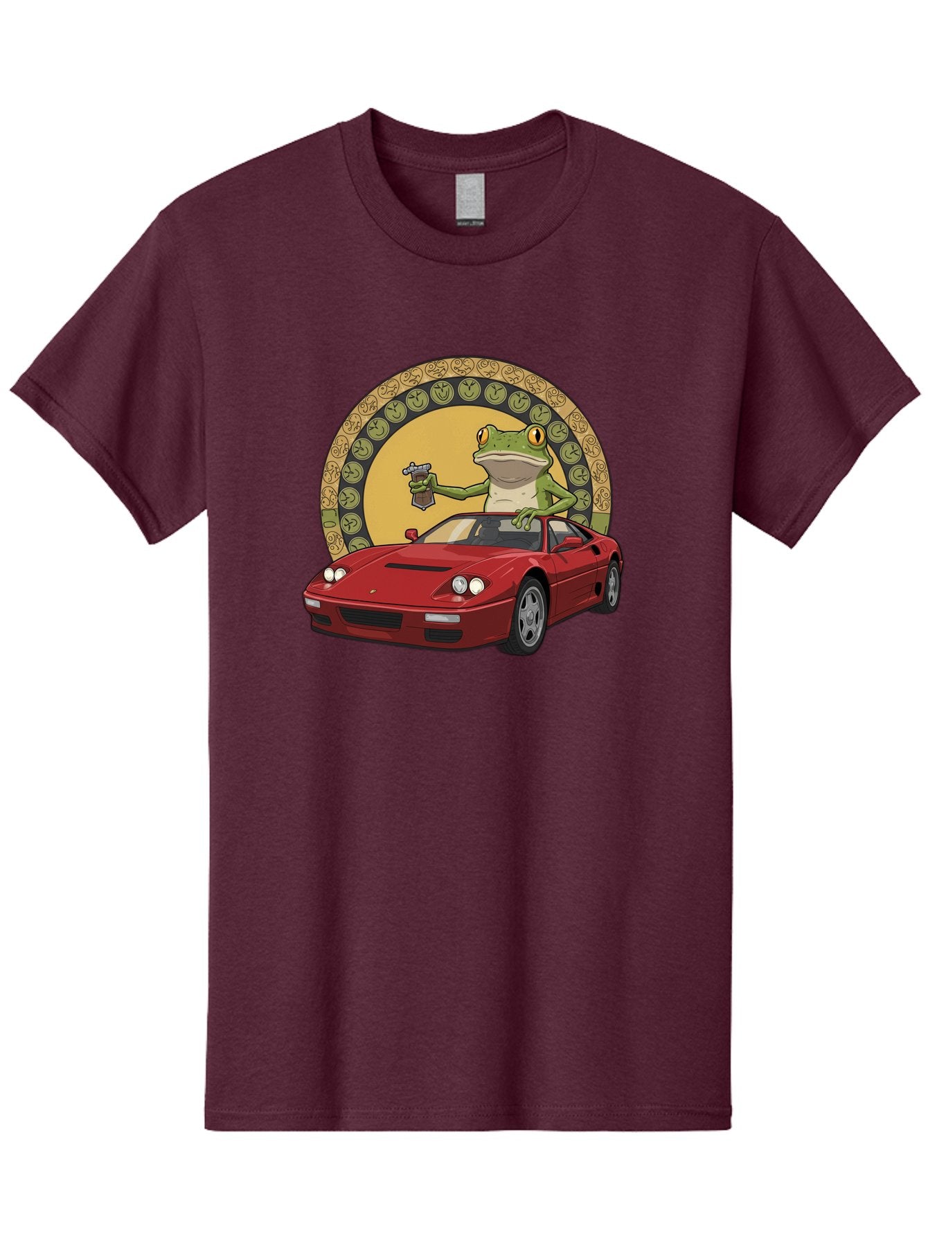 Frog-Driving-Ferrari-1 Men'S Graphic Tee, 100% Cotton, Comfortable Casual Summer Wear, Machine Washable, Vintage Camera, Old Camera, Antique Camera, Black Camera, Classic Photography, Photography Equipment, Nostalgic Device, Film Camera, Baf820