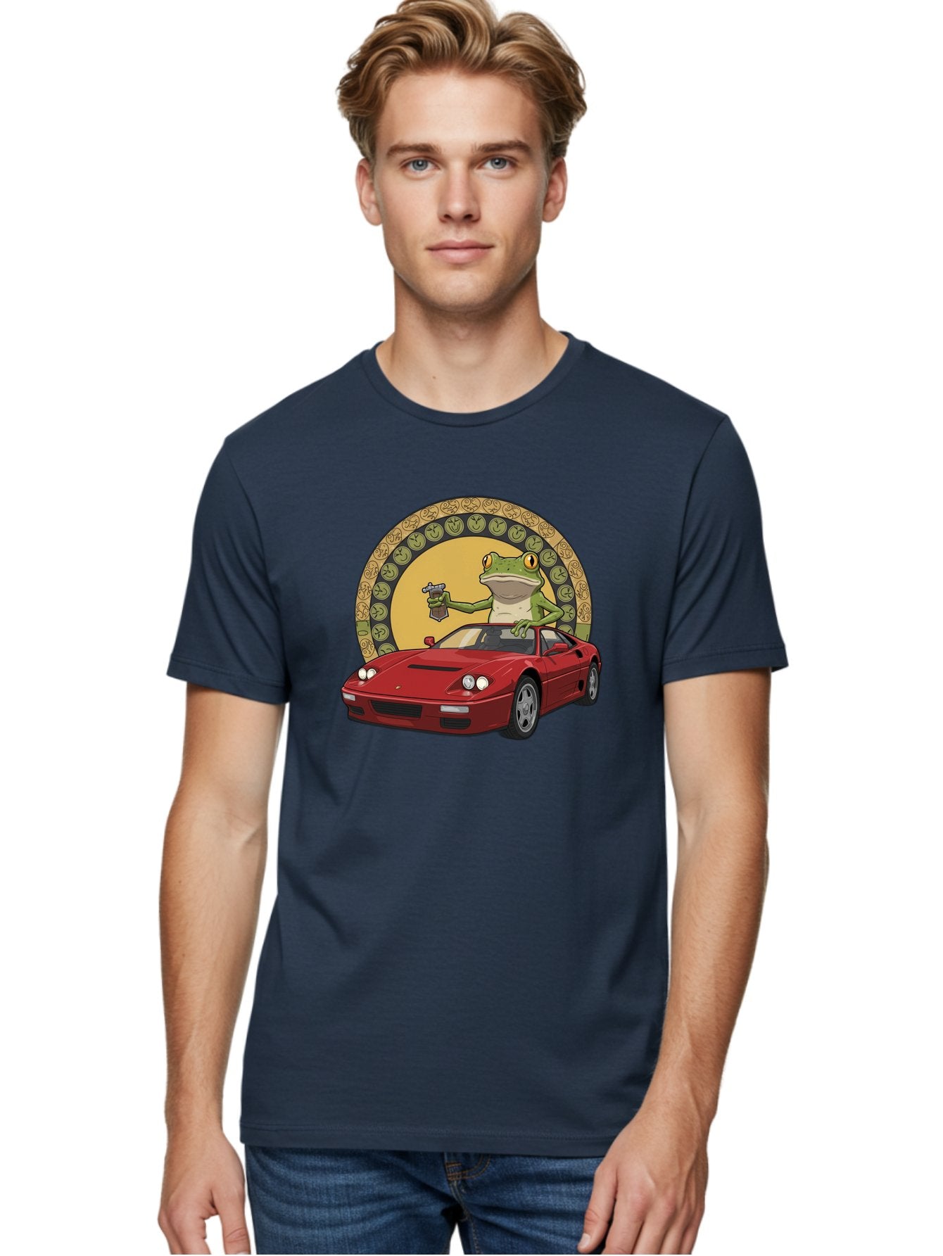 Frog-Driving-Ferrari-1 Men'S Graphic Tee, 100% Cotton, Comfortable Casual Summer Wear, Machine Washable, Vintage Camera, Old Camera, Antique Camera, Black Camera, Classic Photography, Photography Equipment, Nostalgic Device, Film Camera, Baf820 25