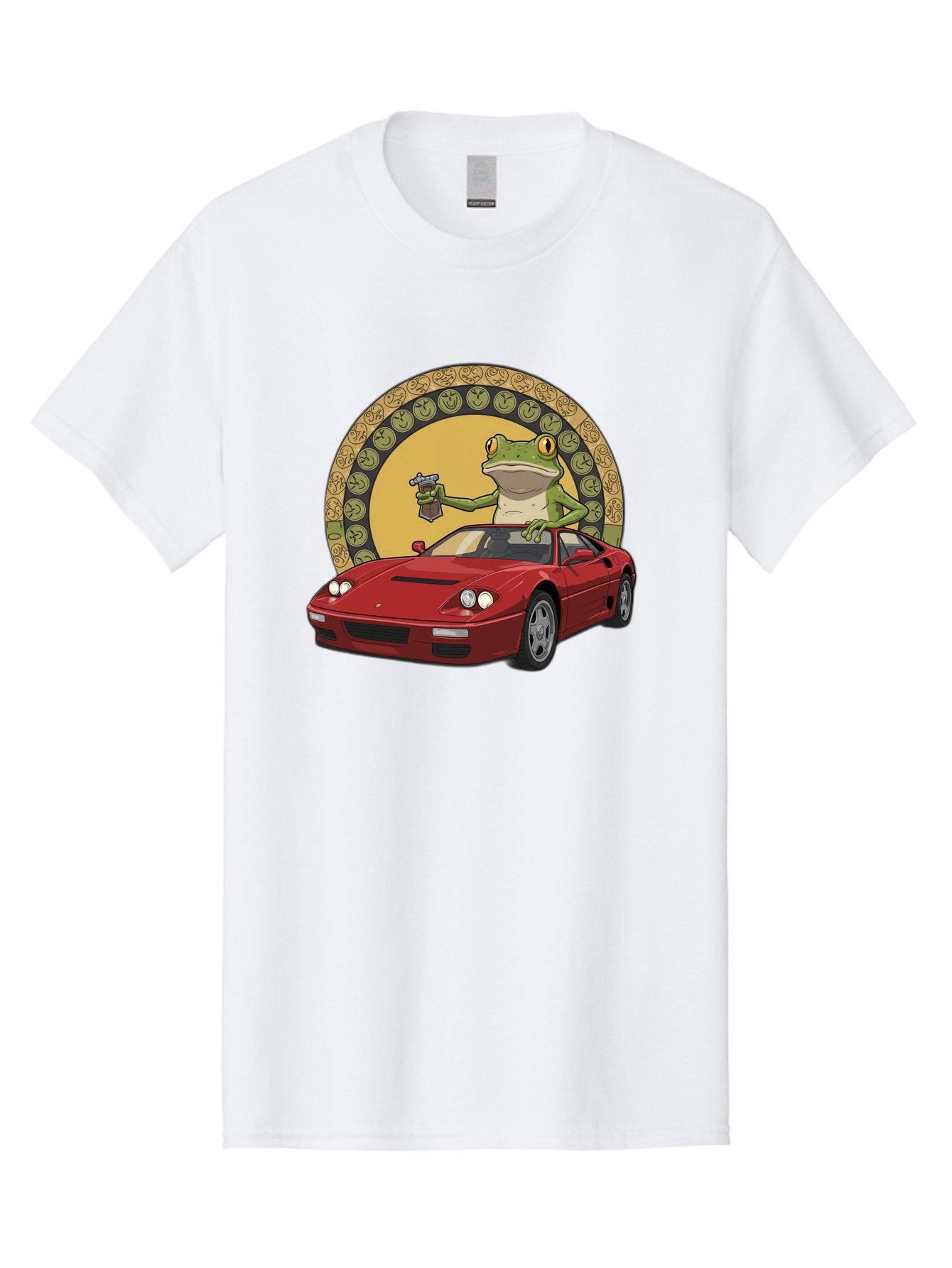 Frog-Driving-Ferrari-1 Men'S Graphic Tee, 100% Cotton, Comfortable Casual Summer Wear, Machine Washable, Vintage Camera, Old Camera, Antique Camera, Black Camera, Classic Photography, Photography Equipment, Nostalgic Device, Film Camera, Baf820 3