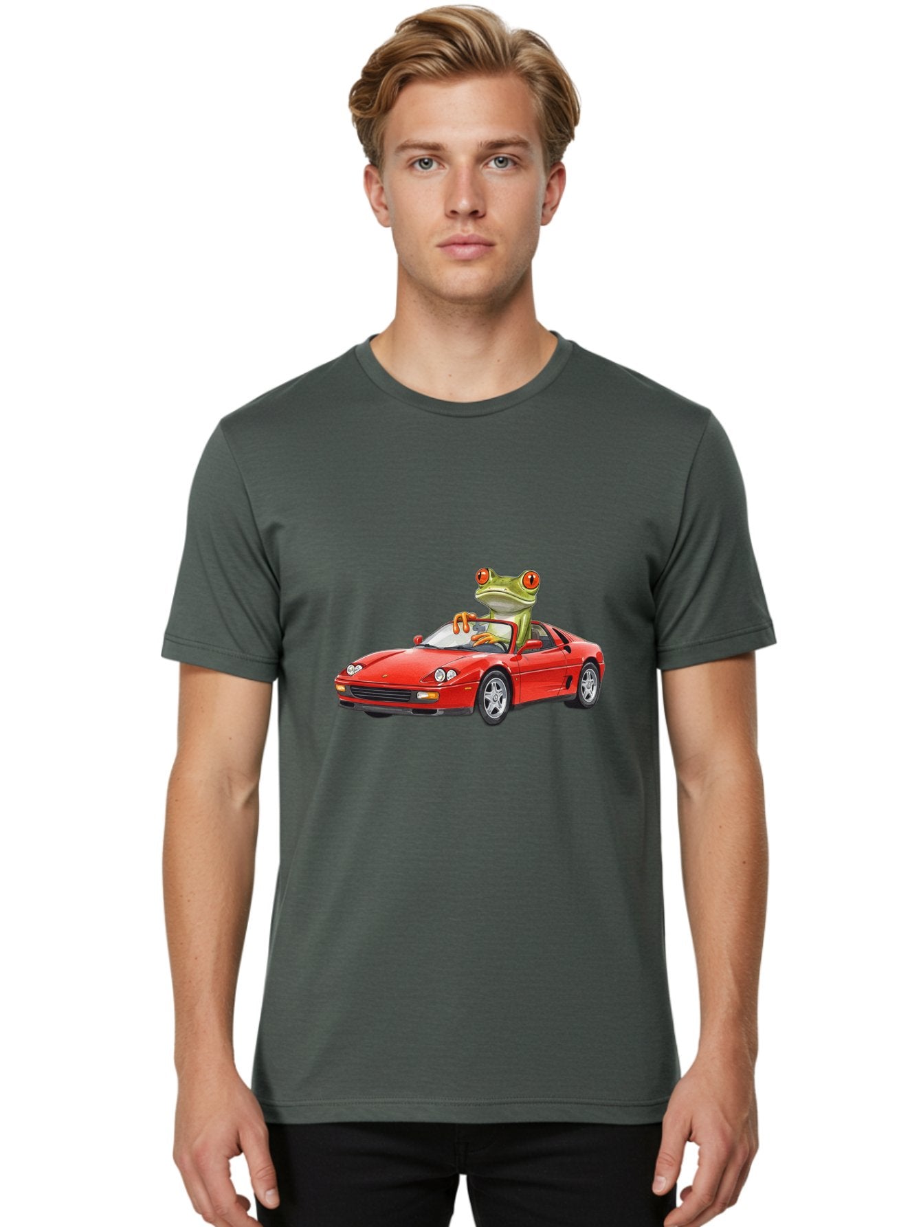 Frog-Driving-Ferrari Men'S Graphic Tee, 100% Cotton, Comfortable Casual Summer Wear, Machine Washable, Vintage Camera, Old Camera, Antique Camera, Black Camera, Classic Photography, Photography Equipment, Nostalgic Device, Film Camera, Baf821 23