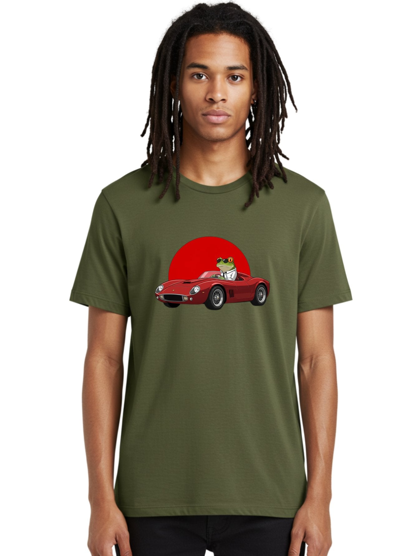 Frog-Driving-Red-Convertible Men'S Graphic Tee, 100% Cotton, Comfortable Casual Summer Wear, Machine Washable, Vintage Camera, Old Camera, Antique Camera, Black Camera, Classic Photography, Photography Equipment, Nostalgic Device, Film Camera, Baf822 18