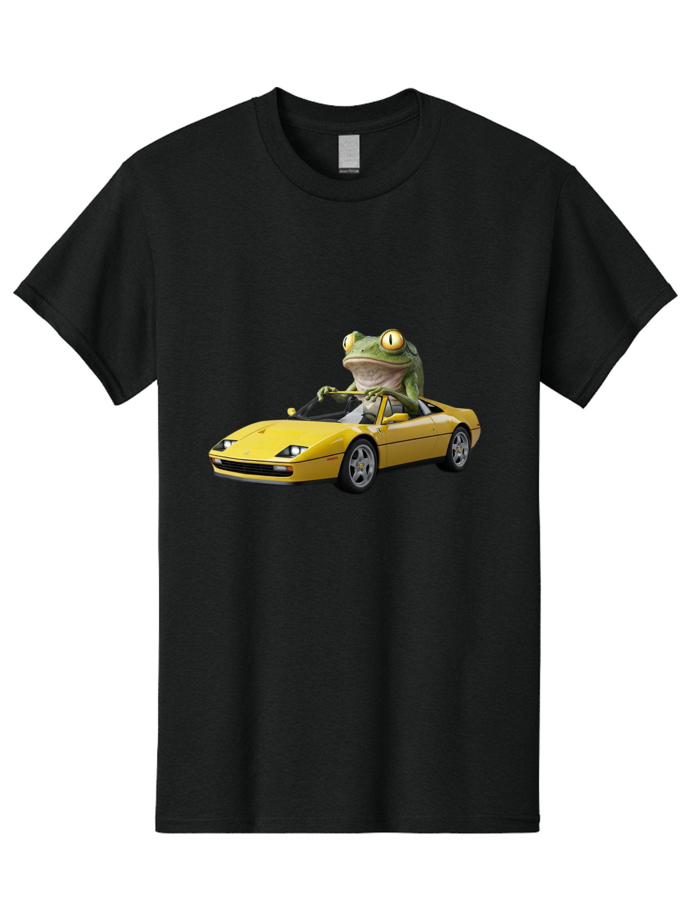 Frog-Driving-Yellow-Ferrari Men'S Graphic Tee, 100% Cotton, Comfortable Casual Summer Wear, Machine Washable, Vintage Camera, Old Camera, Antique Camera, Black Camera, Classic Photography, Photography Equipment, Nostalgic Device, Film Camera, Baf823