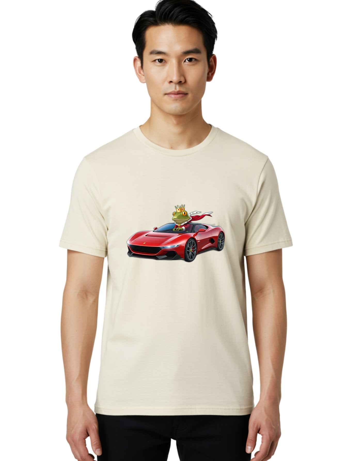 Frog-In-Ferrari-1 Men'S Graphic Tee, 100% Cotton, Comfortable Casual Summer Wear, Machine Washable, Vintage Camera, Old Camera, Antique Camera, Black Camera, Classic Photography, Photography Equipment, Nostalgic Device, Film Camera, Camera Art Baf825 22
