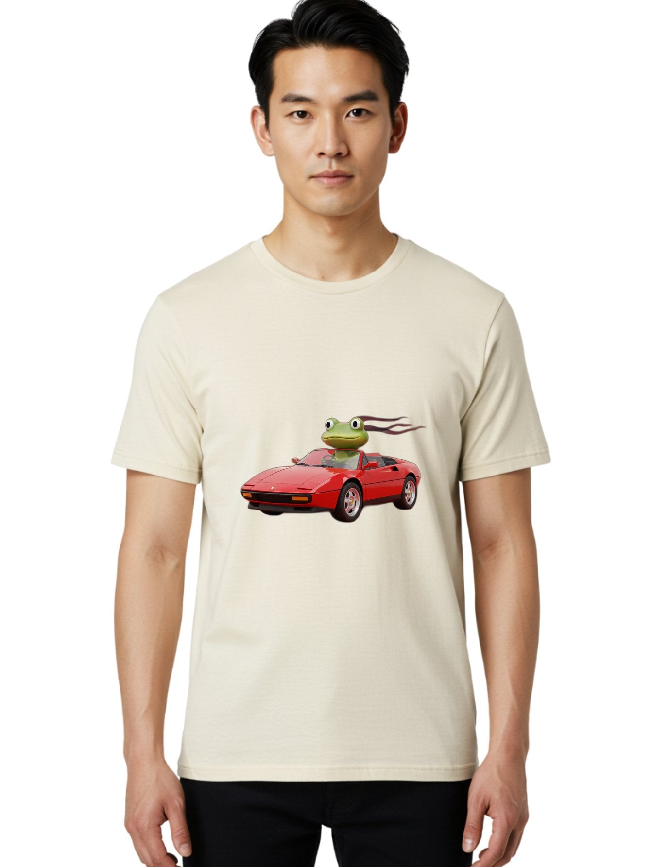 Frog-In-Ferrari-2 Men'S Graphic Tee, 100% Cotton, Comfortable Casual Summer Wear, Machine Washable, Vintage Camera, Old Camera, Antique Camera, Black Camera, Classic Photography, Photography Equipment, Nostalgic Device, Film Camera, Camera Art Baf826 17
