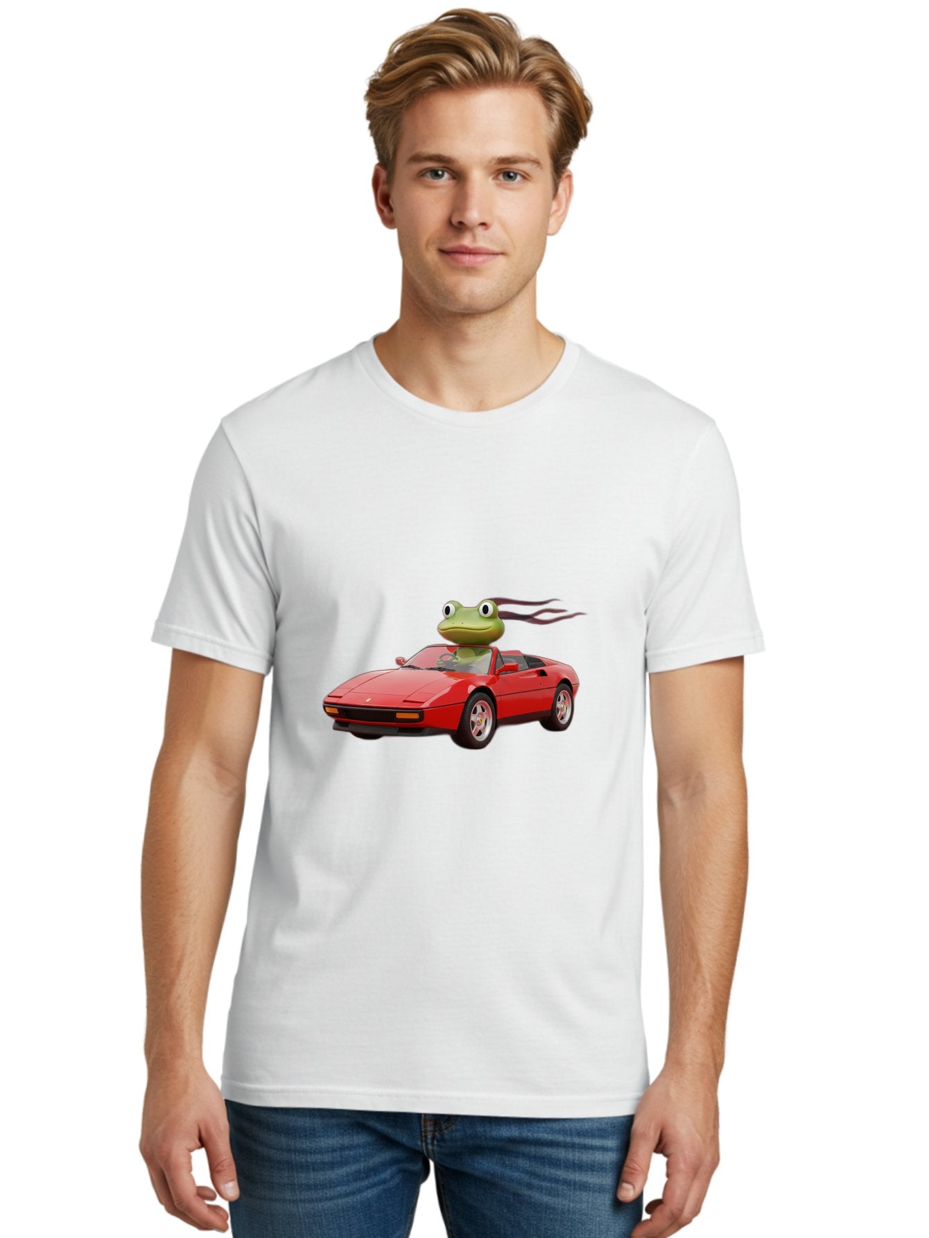 Frog-In-Ferrari-2 Men'S Graphic Tee, 100% Cotton, Comfortable Casual Summer Wear, Machine Washable, Vintage Camera, Old Camera, Antique Camera, Black Camera, Classic Photography, Photography Equipment, Nostalgic Device, Film Camera, Camera Art Baf826 28