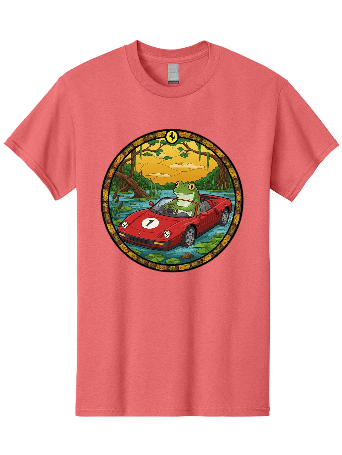 Frog-In-Ferrari-3 Men'S Graphic Tee, 100% Cotton, Comfortable Casual Summer Wear, Machine Washable, Vintage Camera, Old Camera, Antique Camera, Black Camera, Classic Photography, Photography Equipment, Nostalgic Device, Film Camera, Camera Art Baf827 3