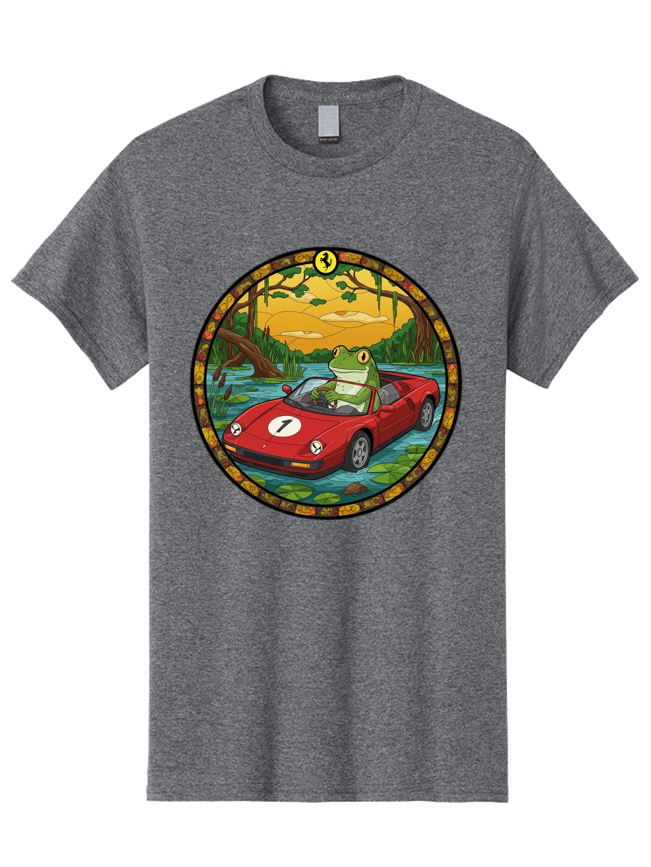 Frog-In-Ferrari-3 Men'S Graphic Tee, 100% Cotton, Comfortable Casual Summer Wear, Machine Washable, Vintage Camera, Old Camera, Antique Camera, Black Camera, Classic Photography, Photography Equipment, Nostalgic Device, Film Camera, Camera Art Baf827 8