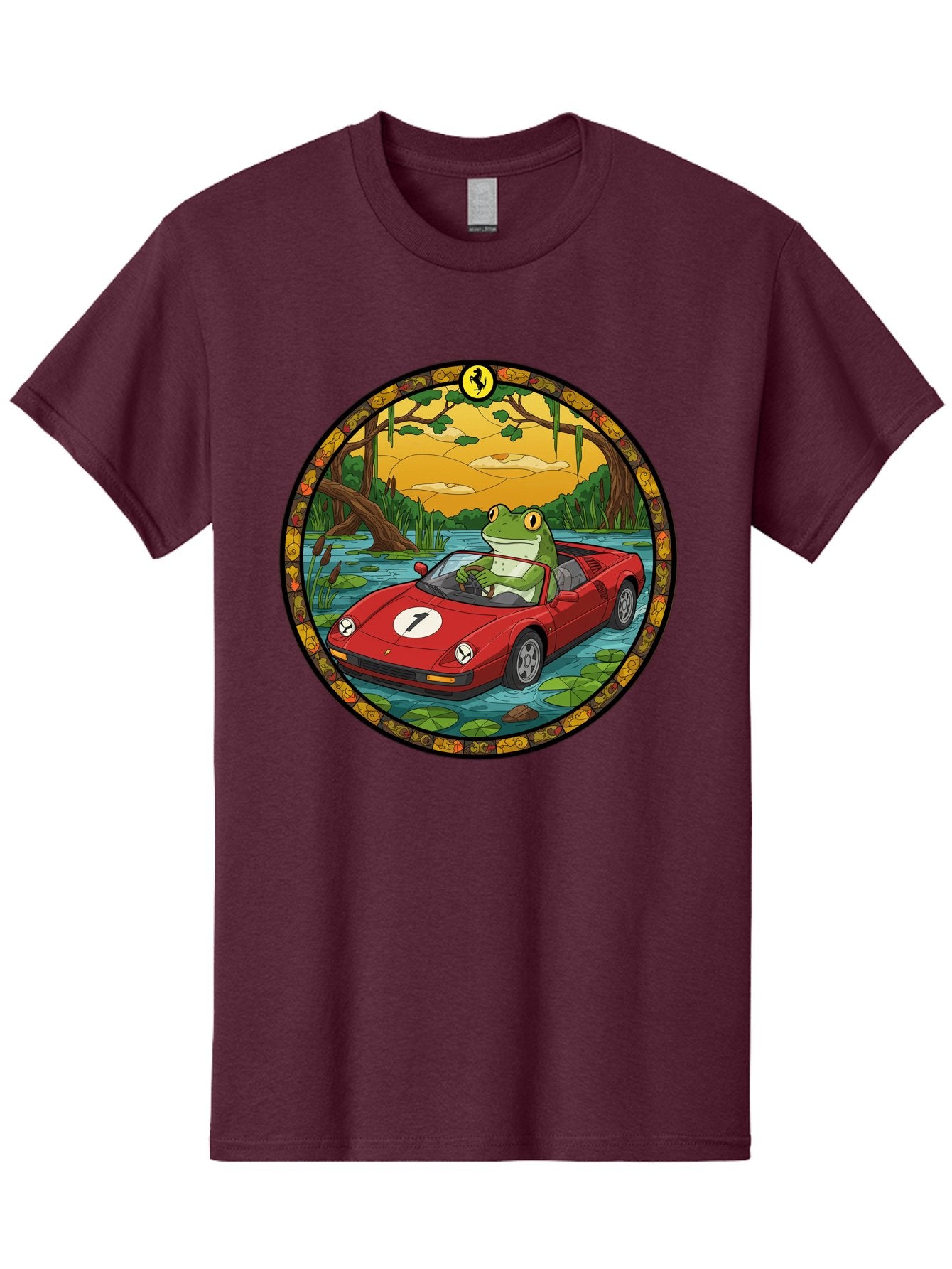 Frog-In-Ferrari-3 Men'S Graphic Tee, 100% Cotton, Comfortable Casual Summer Wear, Machine Washable, Vintage Camera, Old Camera, Antique Camera, Black Camera, Classic Photography, Photography Equipment, Nostalgic Device, Film Camera, Camera Art Baf827