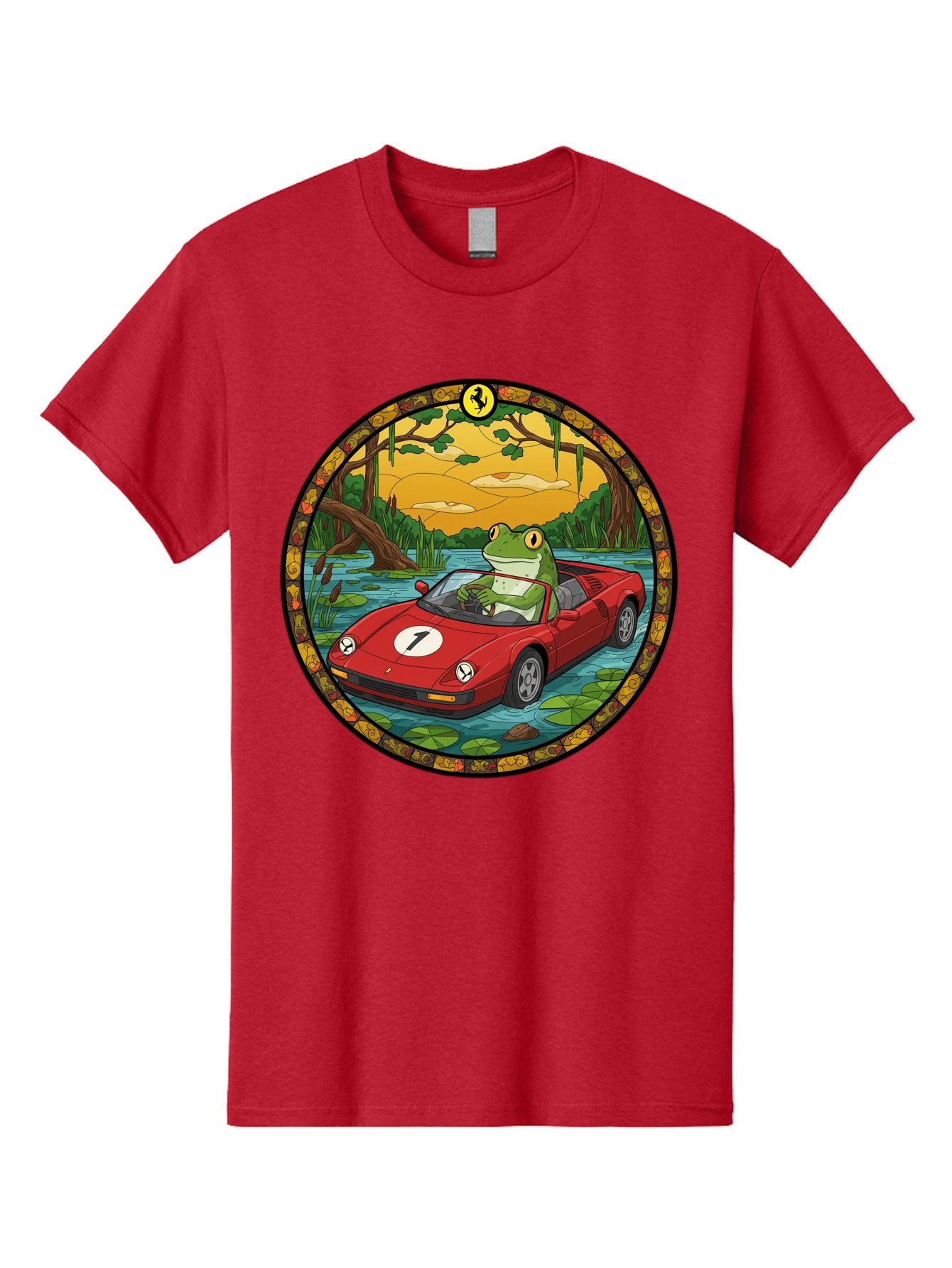 Frog-In-Ferrari-3 Men'S Graphic Tee, 100% Cotton, Comfortable Casual Summer Wear, Machine Washable, Vintage Camera, Old Camera, Antique Camera, Black Camera, Classic Photography, Photography Equipment, Nostalgic Device, Film Camera, Camera Art Baf827