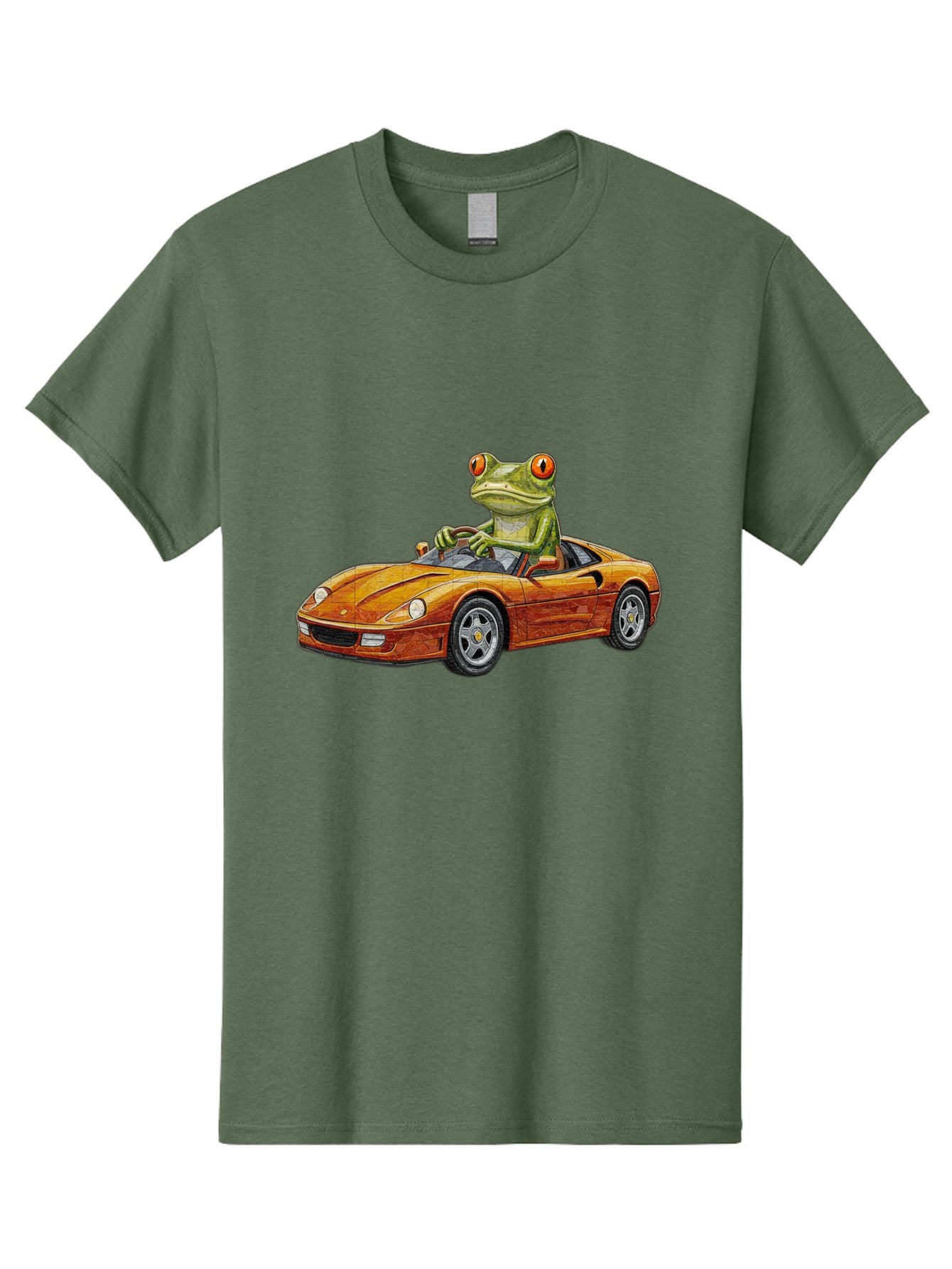 Frog-In-Ferrari-5 Men'S Graphic Tee, 100% Cotton, Comfortable Casual Summer Wear, Machine Washable, Vintage Camera, Old Camera, Antique Camera, Black Camera, Classic Photography, Photography Equipment, Nostalgic Device, Film Camera, Camera Art Baf829 3