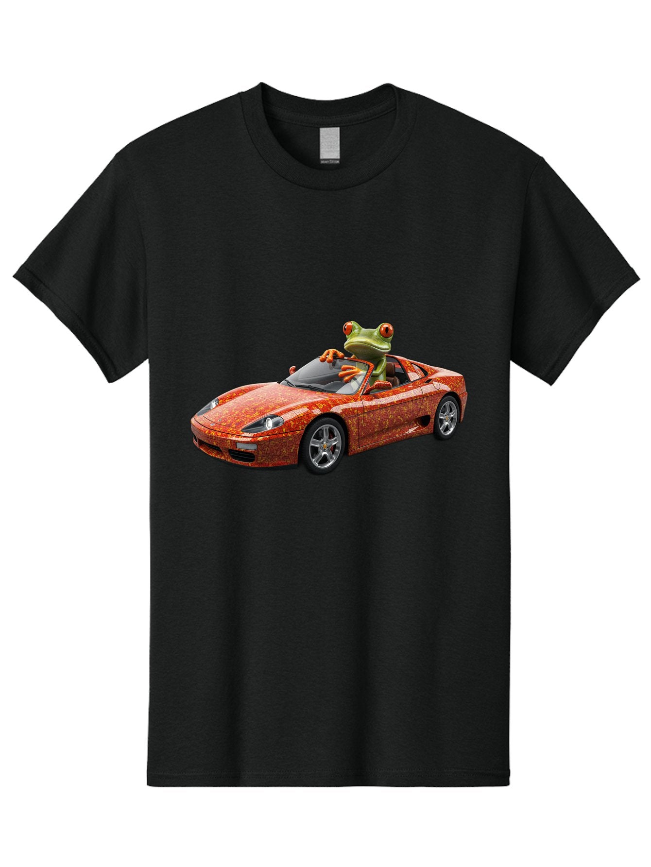 Frog-In-Ferrari-6 Men'S Graphic Tee, 100% Cotton, Comfortable Casual Summer Wear, Machine Washable, Vintage Camera, Old Camera, Antique Camera, Black Camera, Classic Photography, Photography Equipment, Nostalgic Device, Film Camera, Camera Art Baf830