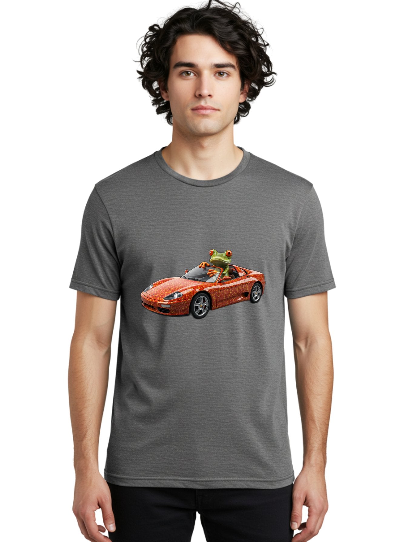Frog-In-Ferrari-6 Men'S Graphic Tee, 100% Cotton, Comfortable Casual Summer Wear, Machine Washable, Vintage Camera, Old Camera, Antique Camera, Black Camera, Classic Photography, Photography Equipment, Nostalgic Device, Film Camera, Camera Art Baf830 23