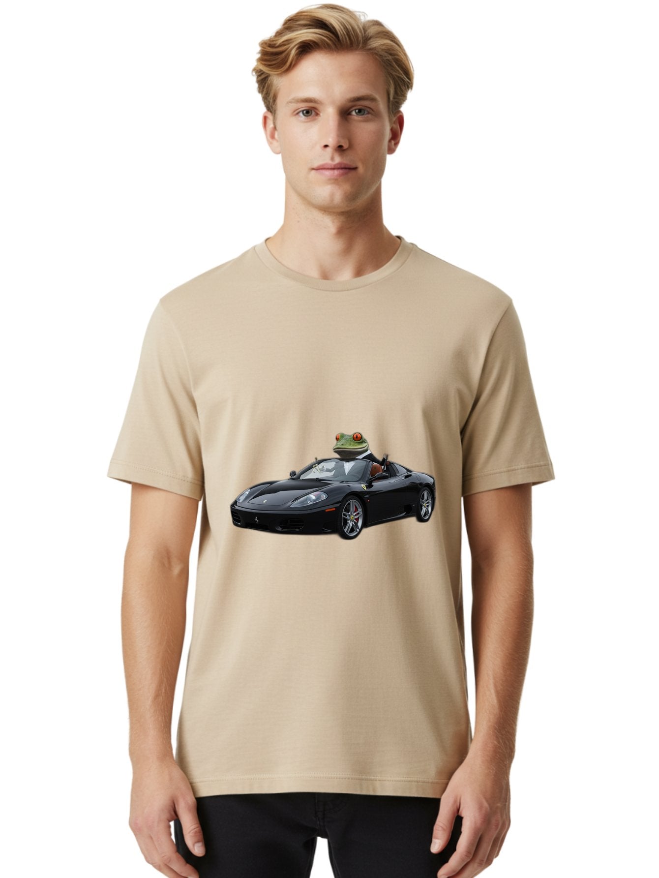 Frog-In-Ferrari-7 Men'S Graphic Tee, 100% Cotton, Comfortable Casual Summer Wear, Machine Washable, Vintage Camera, Old Camera, Antique Camera, Black Camera, Classic Photography, Photography Equipment, Nostalgic Device, Film Camera, Camera Art Baf831 25