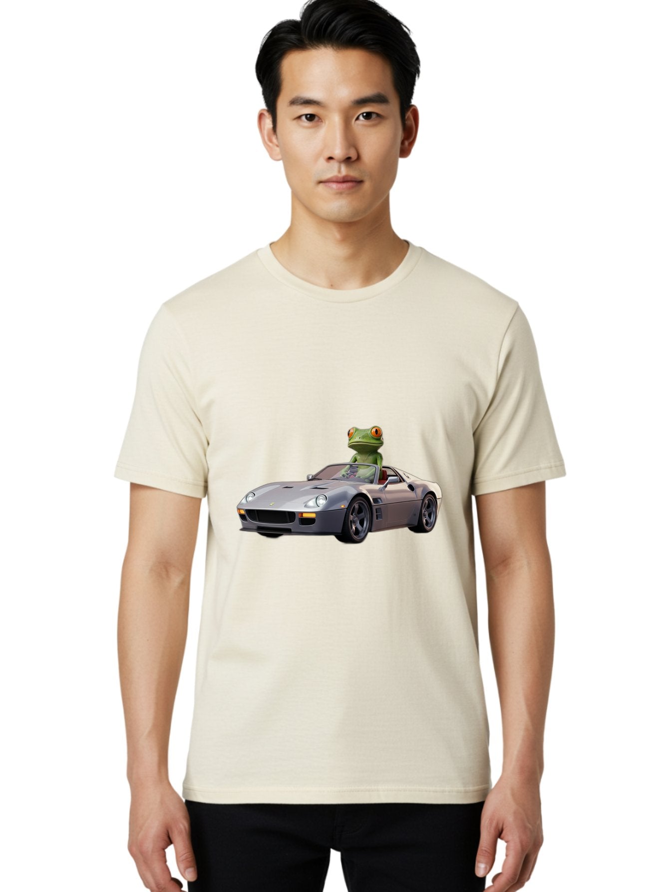 Frog-In-Ferrari-8 Men'S Graphic Tee, 100% Cotton, Comfortable Casual Summer Wear, Machine Washable, Vintage Camera, Old Camera, Antique Camera, Black Camera, Classic Photography, Photography Equipment, Nostalgic Device, Film Camera, Camera Art Baf832 18