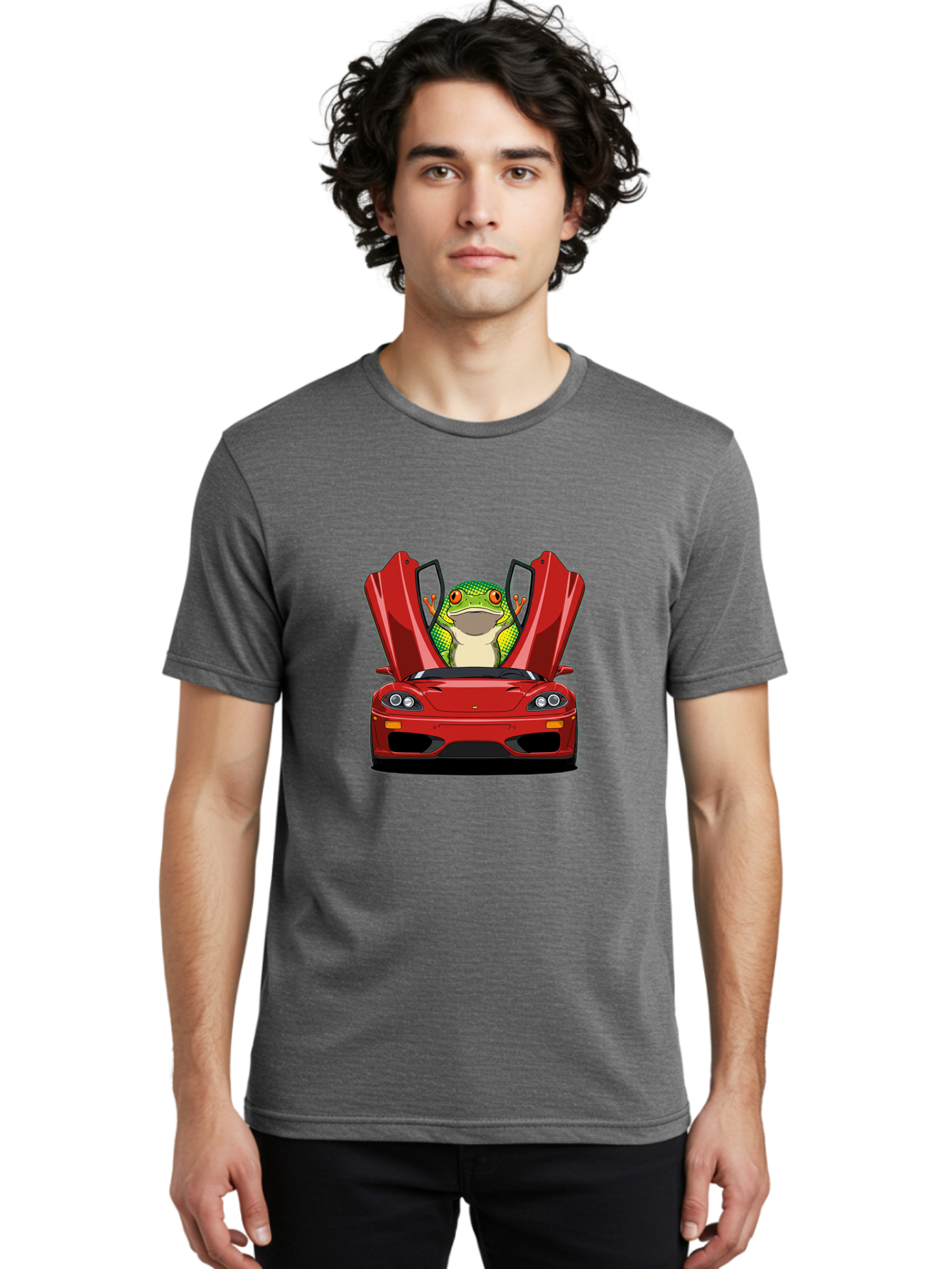 Frog-In-Red-Sports-Car-1 Men'S Graphic Tee, 100% Cotton, Comfortable Casual Summer Wear, Machine Washable, Vintage Camera, Old Camera, Antique Camera, Black Camera, Classic Photography, Photography Equipment, Nostalgic Device, Film Camera, Baf836 6