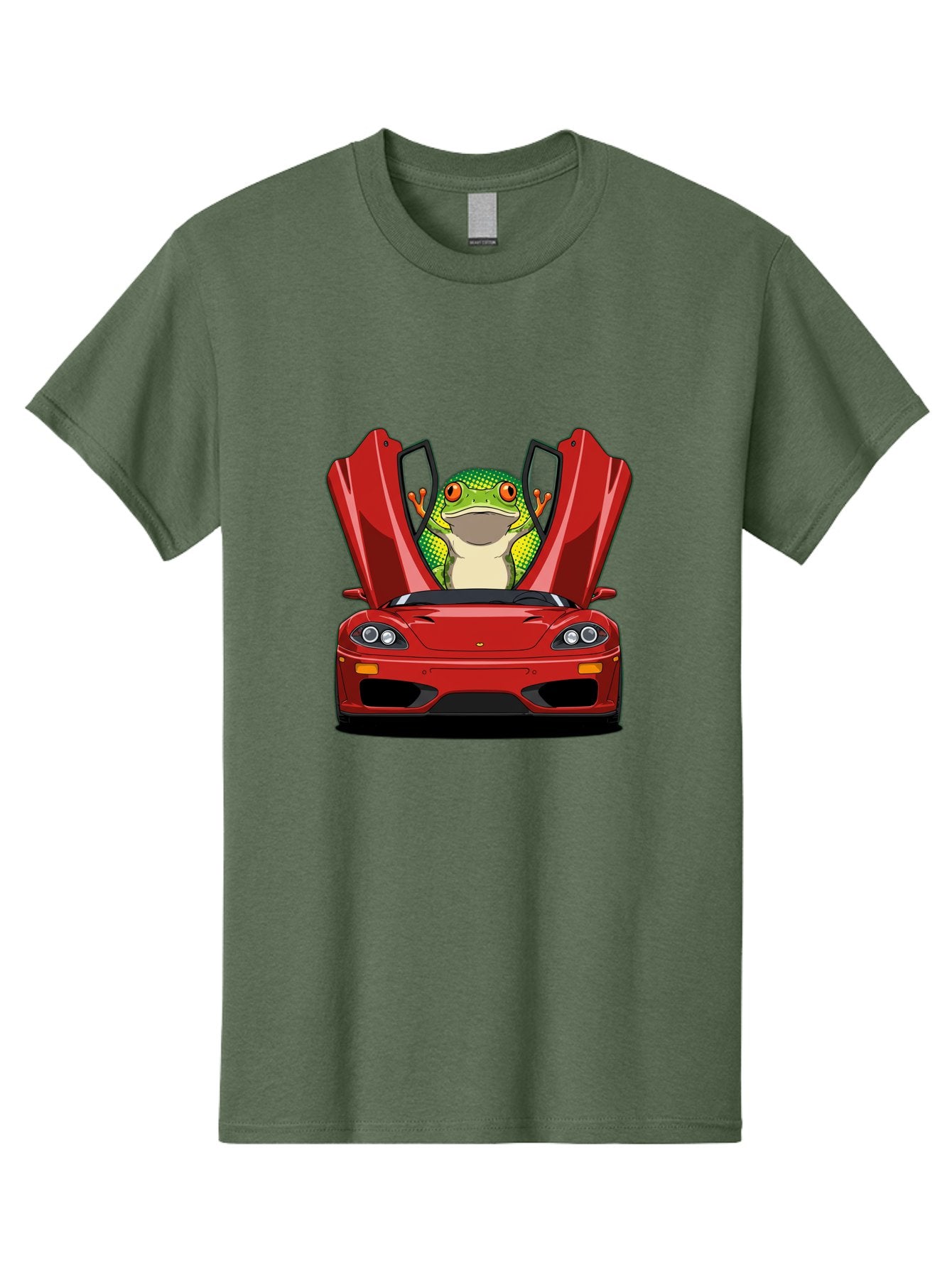 Frog-In-Red-Sports-Car-1 Men'S Graphic Tee, 100% Cotton, Comfortable Casual Summer Wear, Machine Washable, Vintage Camera, Old Camera, Antique Camera, Black Camera, Classic Photography, Photography Equipment, Nostalgic Device, Film Camera, Baf836