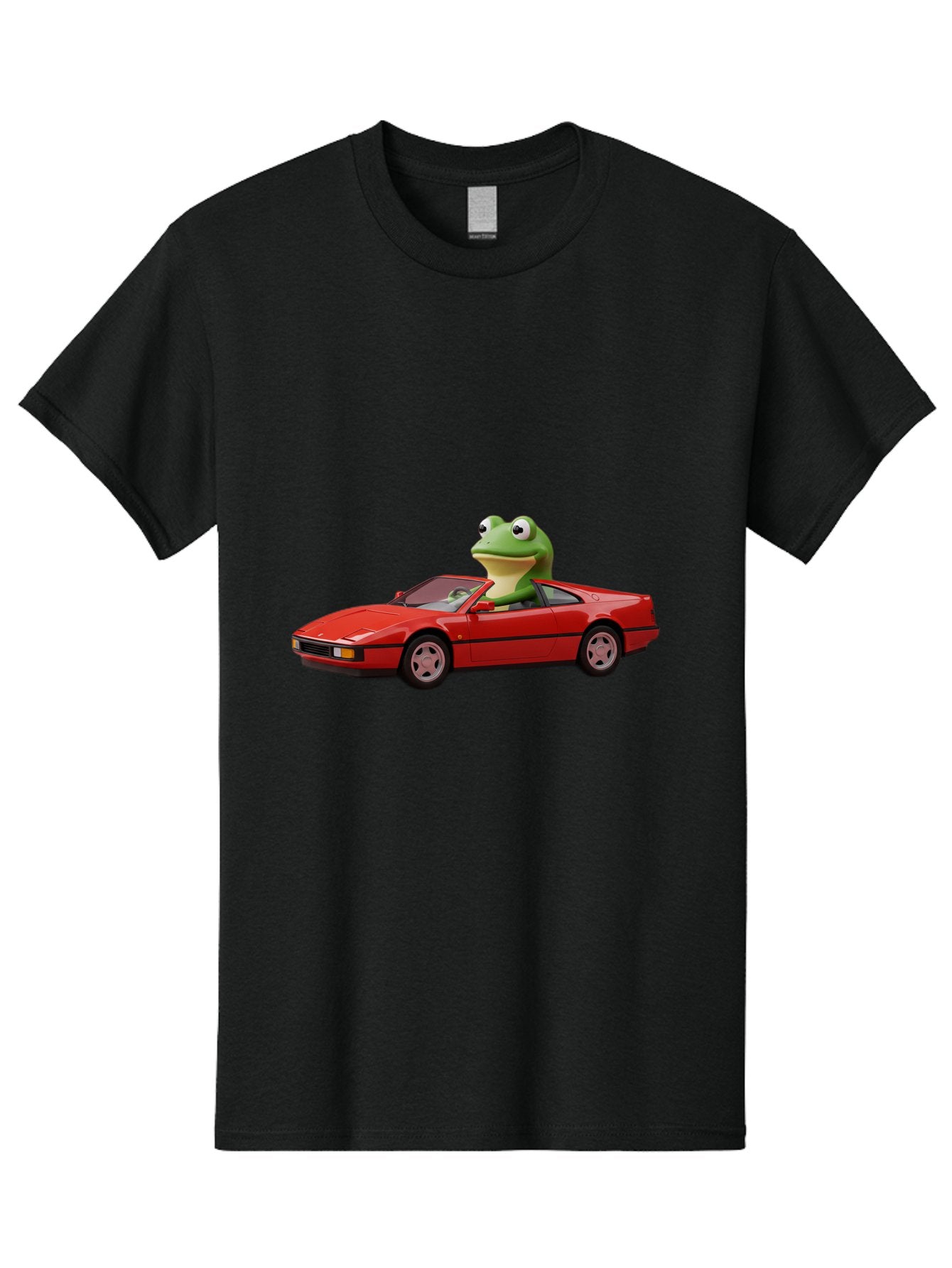 Frog-In-Red-Sports-Car-2 Men'S Graphic Tee, 100% Cotton, Comfortable Casual Summer Wear, Machine Washable, Vintage Camera, Old Camera, Antique Camera, Black Camera, Classic Photography, Photography Equipment, Nostalgic Device, Film Camera, Baf837 3