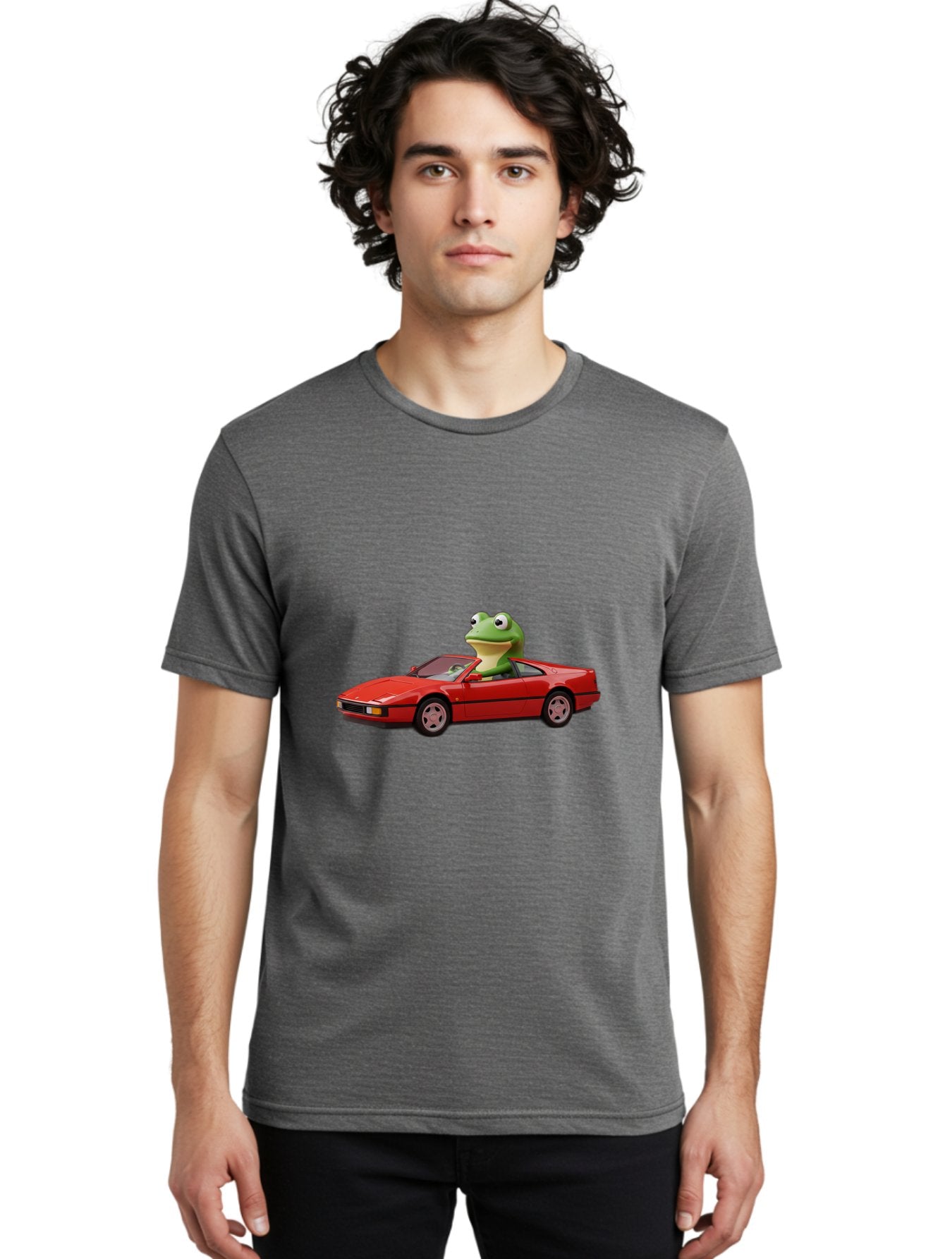 Frog-In-Red-Sports-Car-2 Men'S Graphic Tee, 100% Cotton, Comfortable Casual Summer Wear, Machine Washable, Vintage Camera, Old Camera, Antique Camera, Black Camera, Classic Photography, Photography Equipment, Nostalgic Device, Film Camera, Baf837 17