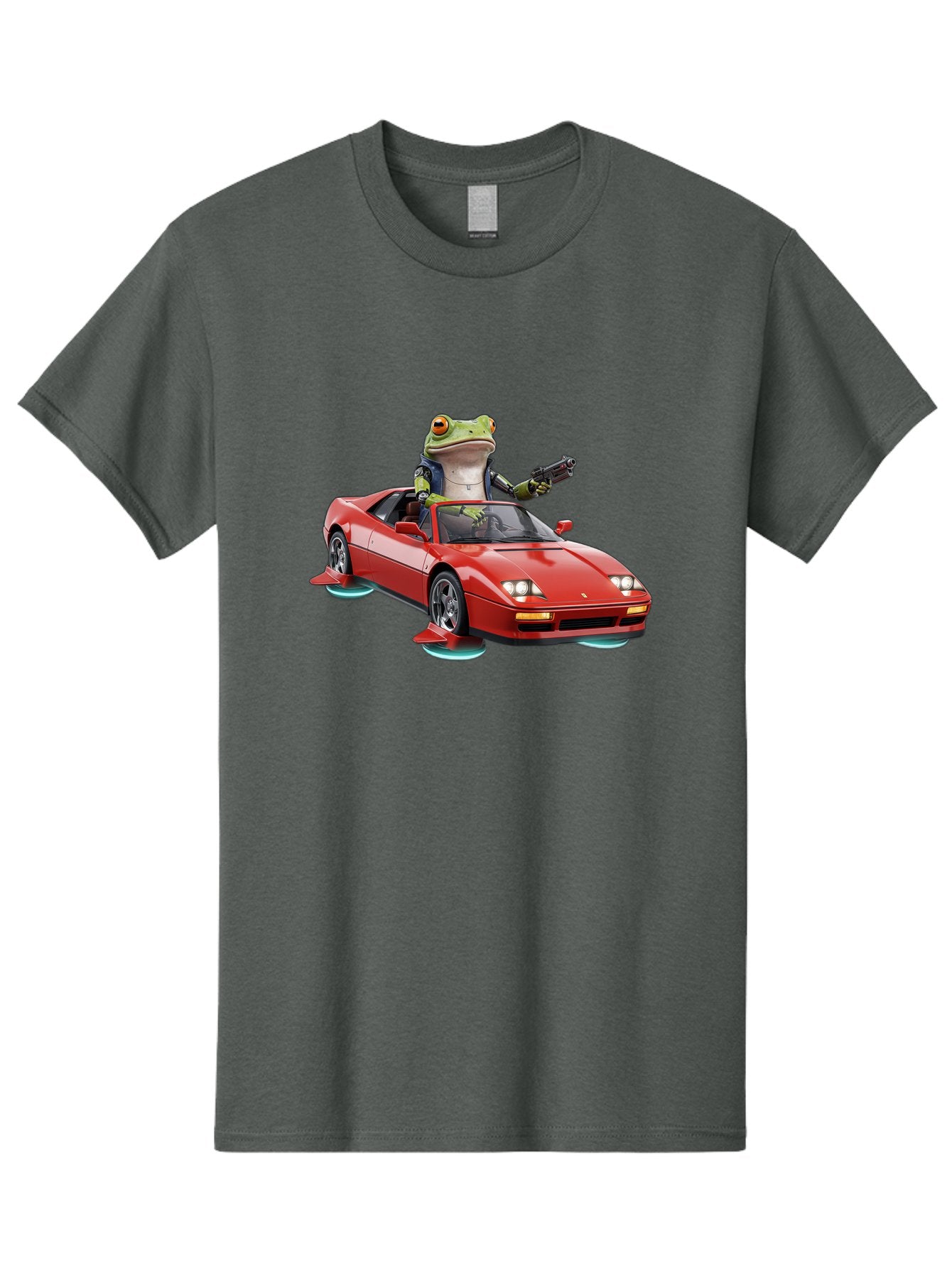 Frog-With-Gun-In-Ferrari Men'S Graphic Tee, 100% Cotton, Comfortable Casual Summer Wear, Machine Washable, Vintage Camera, Old Camera, Antique Camera, Black Camera, Classic Photography, Photography Equipment, Nostalgic Device, Film Camera, Baf847 12