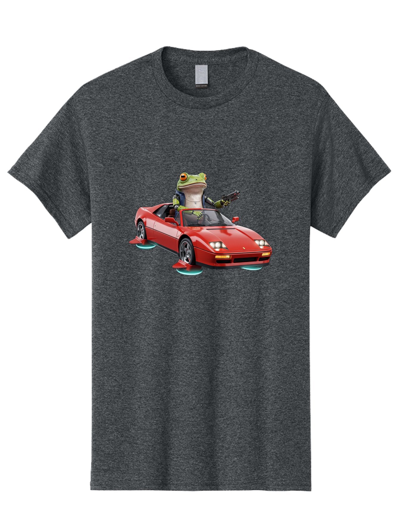 Frog-With-Gun-In-Ferrari Men'S Graphic Tee, 100% Cotton, Comfortable Casual Summer Wear, Machine Washable, Vintage Camera, Old Camera, Antique Camera, Black Camera, Classic Photography, Photography Equipment, Nostalgic Device, Film Camera, Baf847 15