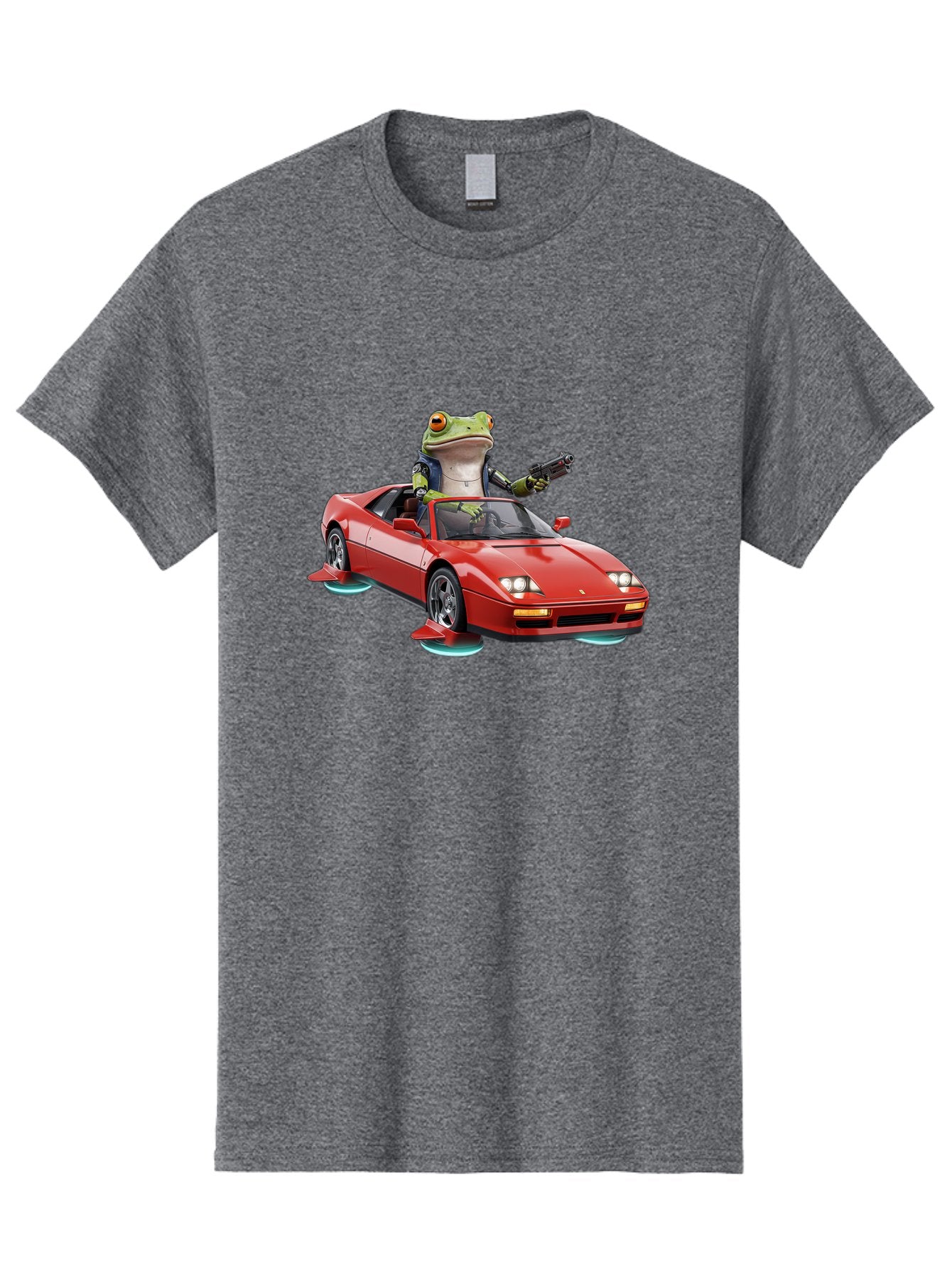 Frog-With-Gun-In-Ferrari Men'S Graphic Tee, 100% Cotton, Comfortable Casual Summer Wear, Machine Washable, Vintage Camera, Old Camera, Antique Camera, Black Camera, Classic Photography, Photography Equipment, Nostalgic Device, Film Camera, Baf847 10
