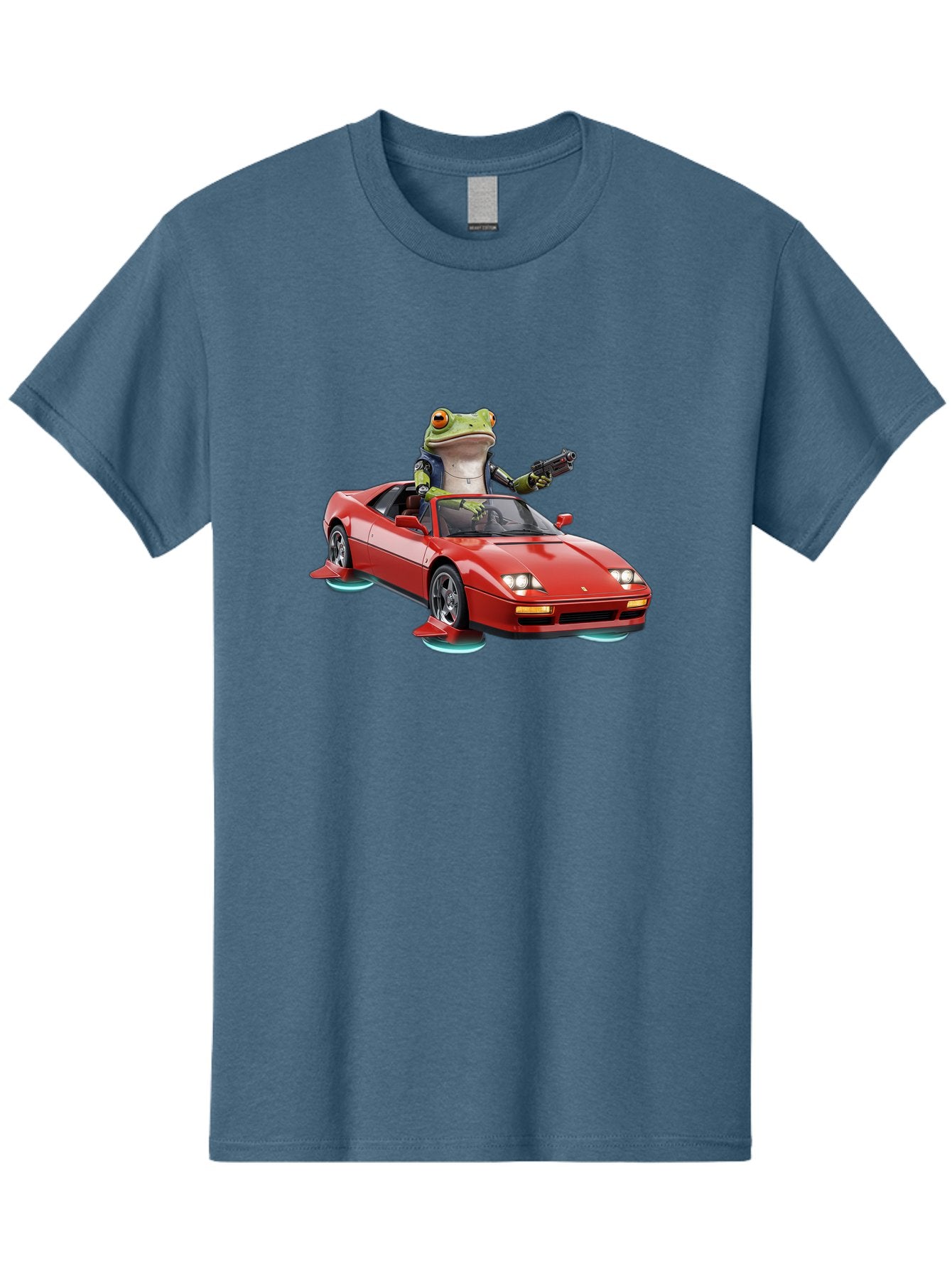 Frog-With-Gun-In-Ferrari Men'S Graphic Tee, 100% Cotton, Comfortable Casual Summer Wear, Machine Washable, Vintage Camera, Old Camera, Antique Camera, Black Camera, Classic Photography, Photography Equipment, Nostalgic Device, Film Camera, Baf847 11