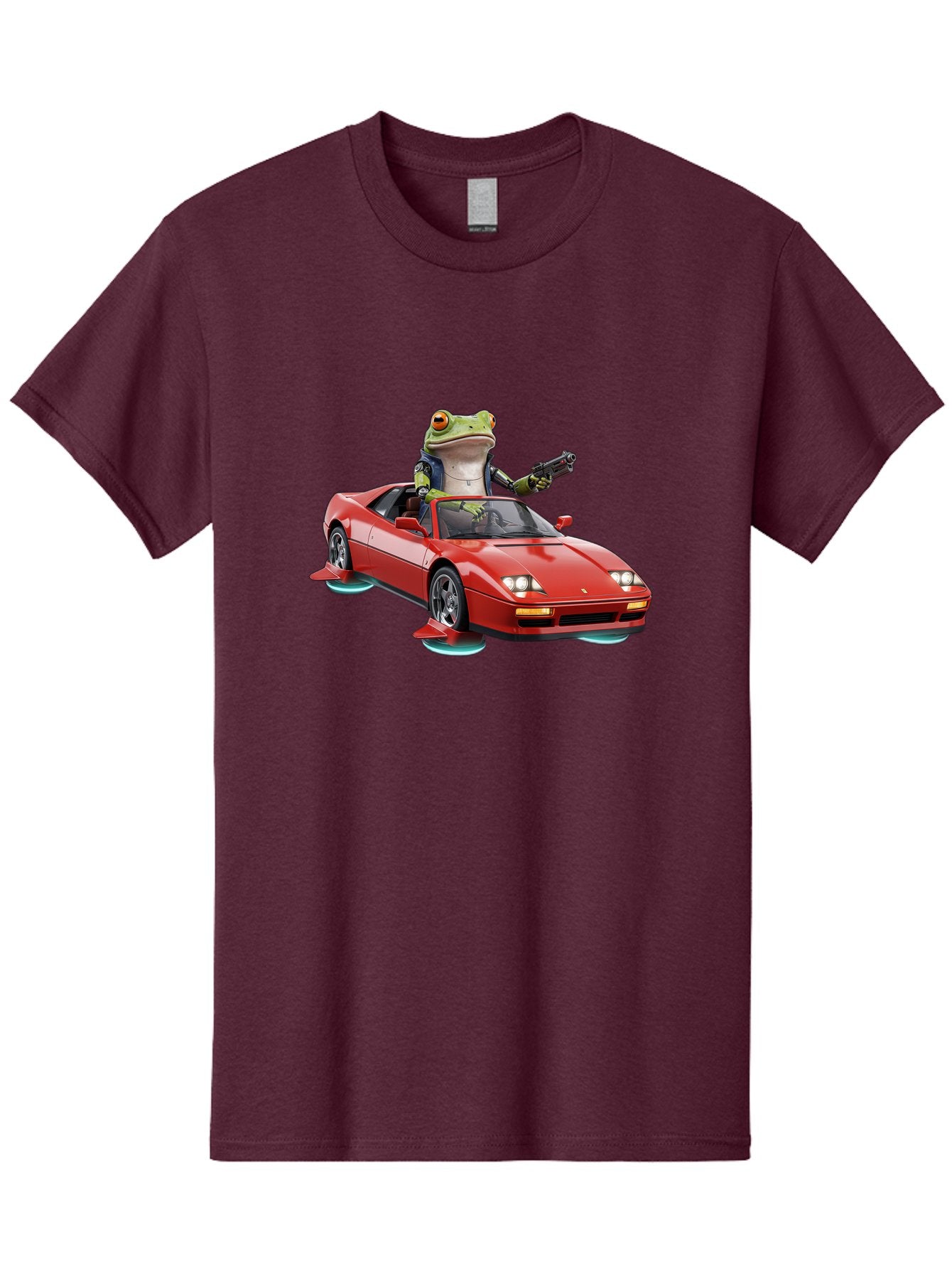 Frog-With-Gun-In-Ferrari Men'S Graphic Tee, 100% Cotton, Comfortable Casual Summer Wear, Machine Washable, Vintage Camera, Old Camera, Antique Camera, Black Camera, Classic Photography, Photography Equipment, Nostalgic Device, Film Camera, Baf847 9