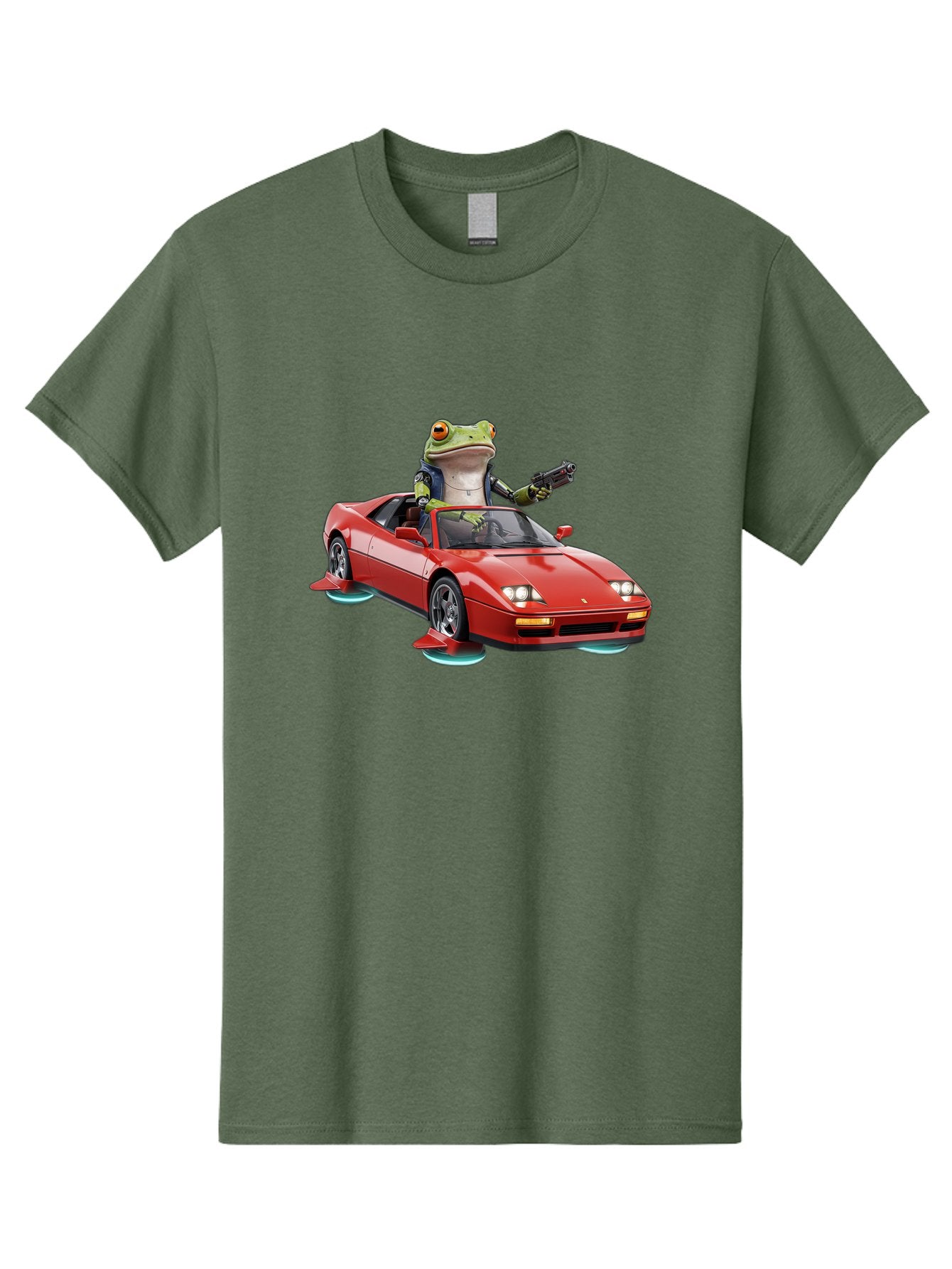 Frog-With-Gun-In-Ferrari Men'S Graphic Tee, 100% Cotton, Comfortable Casual Summer Wear, Machine Washable, Vintage Camera, Old Camera, Antique Camera, Black Camera, Classic Photography, Photography Equipment, Nostalgic Device, Film Camera, Baf847 3