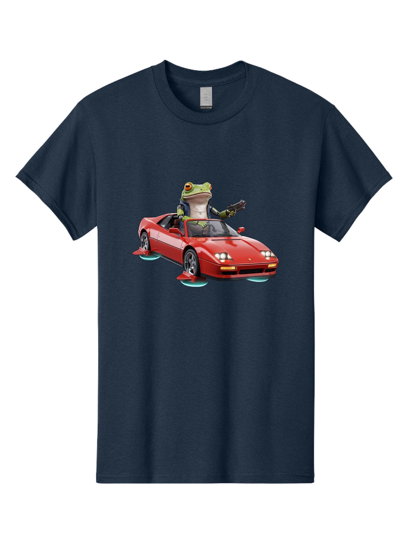 Frog-With-Gun-In-Ferrari Men'S Graphic Tee, 100% Cotton, Comfortable Casual Summer Wear, Machine Washable, Vintage Camera, Old Camera, Antique Camera, Black Camera, Classic Photography, Photography Equipment, Nostalgic Device, Film Camera, Baf847 5