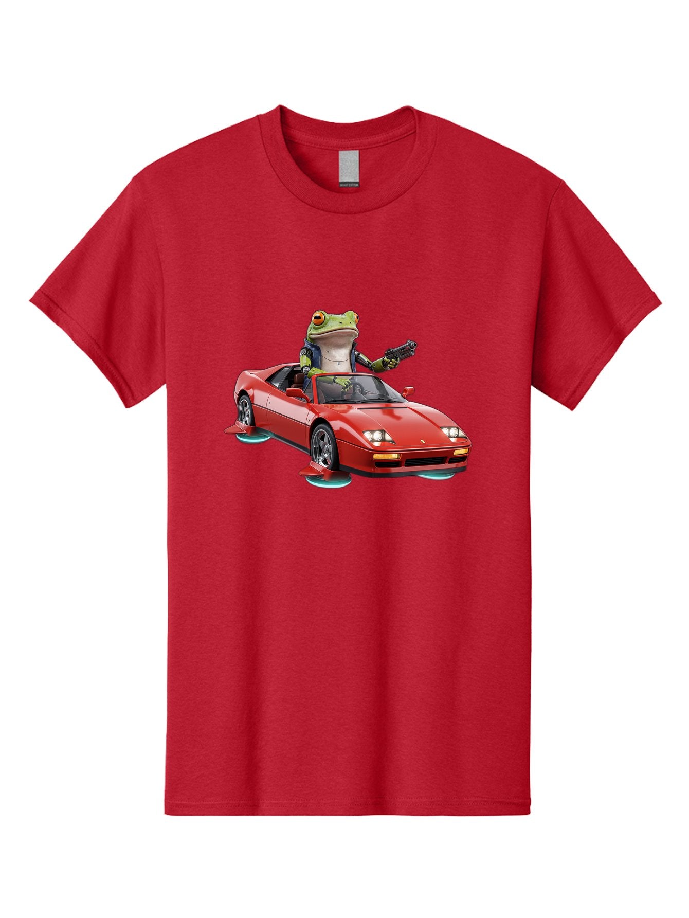 Frog-With-Gun-In-Ferrari Men'S Graphic Tee, 100% Cotton, Comfortable Casual Summer Wear, Machine Washable, Vintage Camera, Old Camera, Antique Camera, Black Camera, Classic Photography, Photography Equipment, Nostalgic Device, Film Camera, Baf847