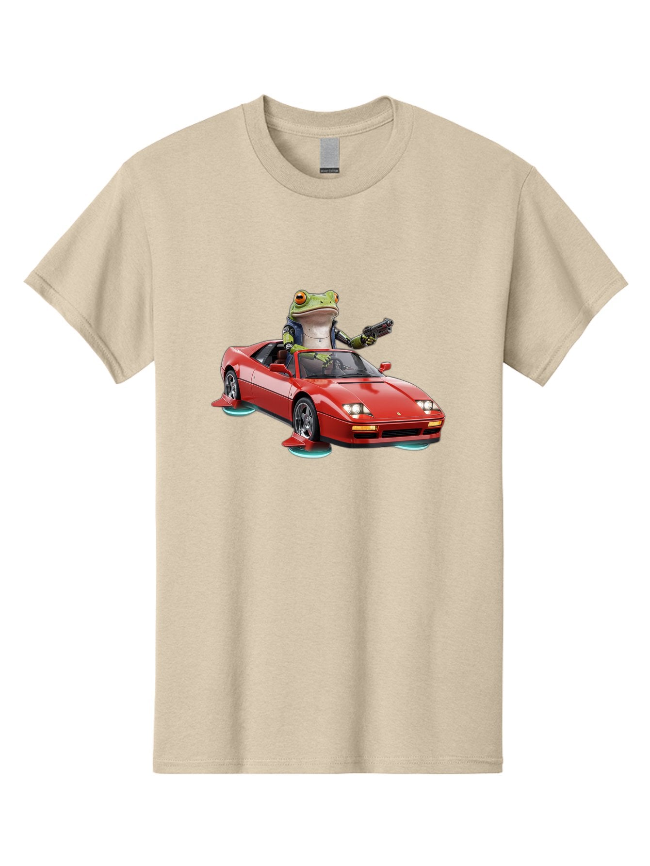 Frog-With-Gun-In-Ferrari Men'S Graphic Tee, 100% Cotton, Comfortable Casual Summer Wear, Machine Washable, Vintage Camera, Old Camera, Antique Camera, Black Camera, Classic Photography, Photography Equipment, Nostalgic Device, Film Camera, Baf847 6