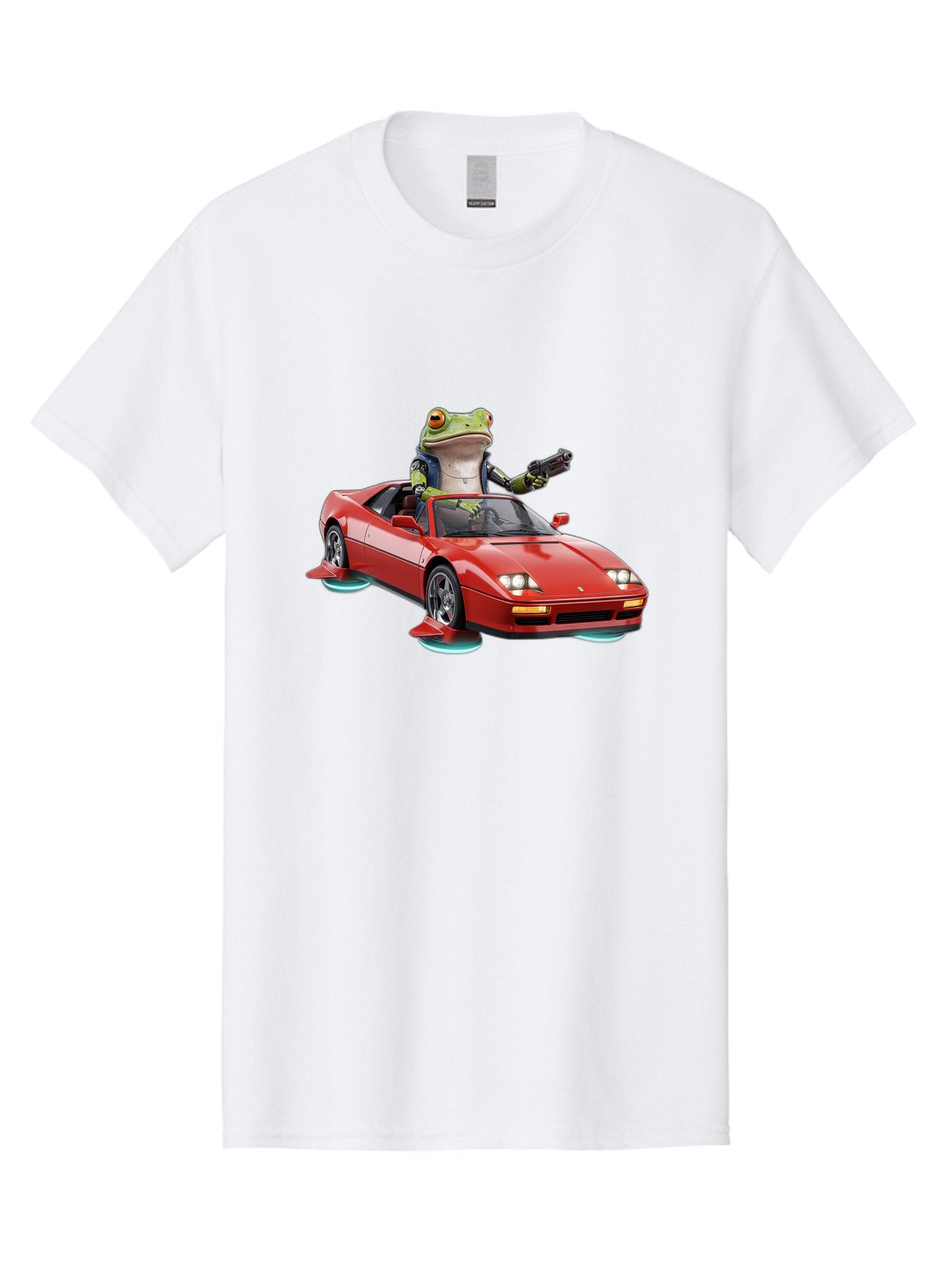 Frog-With-Gun-In-Ferrari Men'S Graphic Tee, 100% Cotton, Comfortable Casual Summer Wear, Machine Washable, Vintage Camera, Old Camera, Antique Camera, Black Camera, Classic Photography, Photography Equipment, Nostalgic Device, Film Camera, Baf847 7