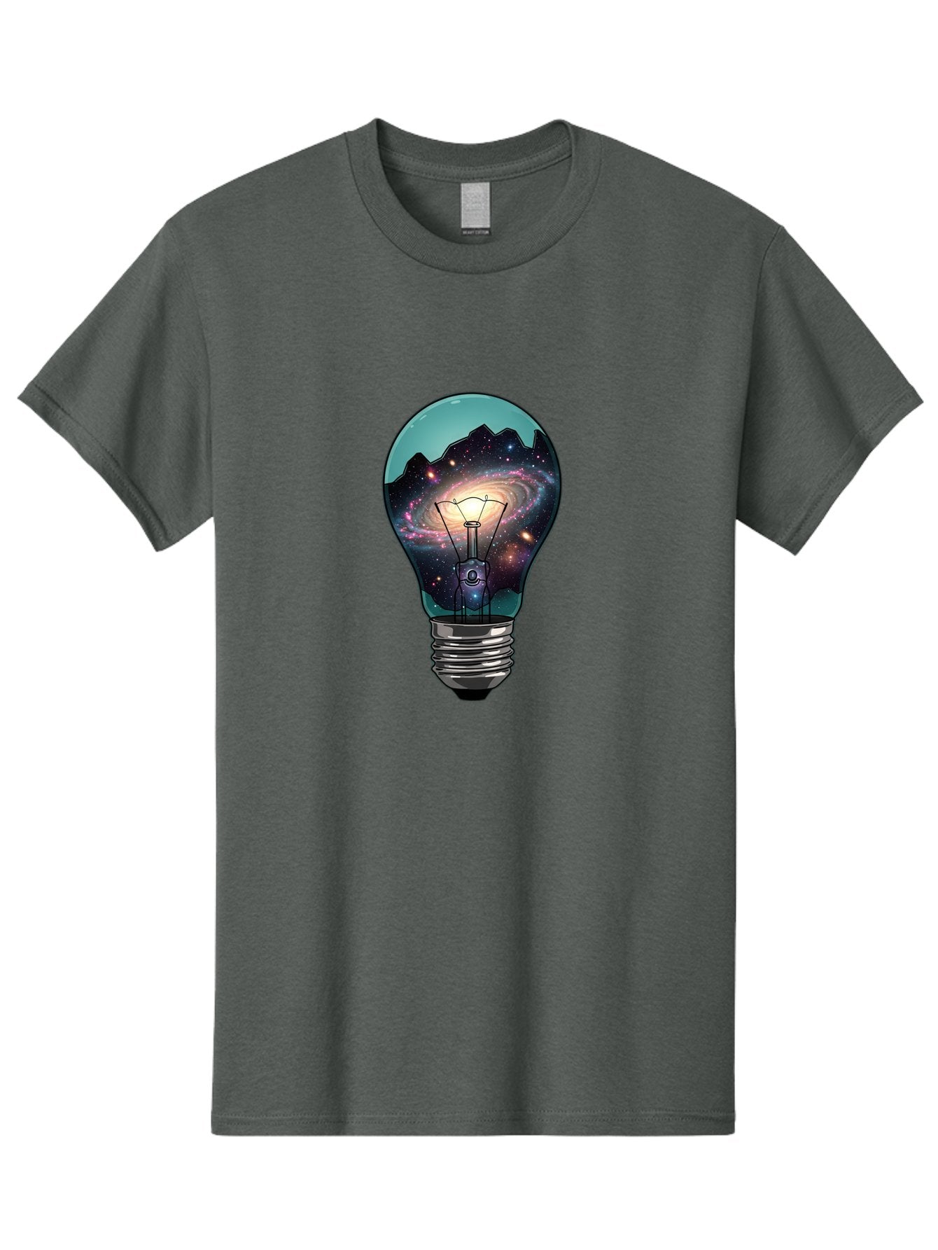 Galaxy-Light-Bulb Men'S Graphic Tee, 100% Cotton, Comfortable Casual Summer Wear, Machine Washable, Vintage Camera, Old Camera, Antique Camera, Black Camera, Classic Photography, Photography Equipment, Nostalgic Device, Film Camera, Camera Art Baf851