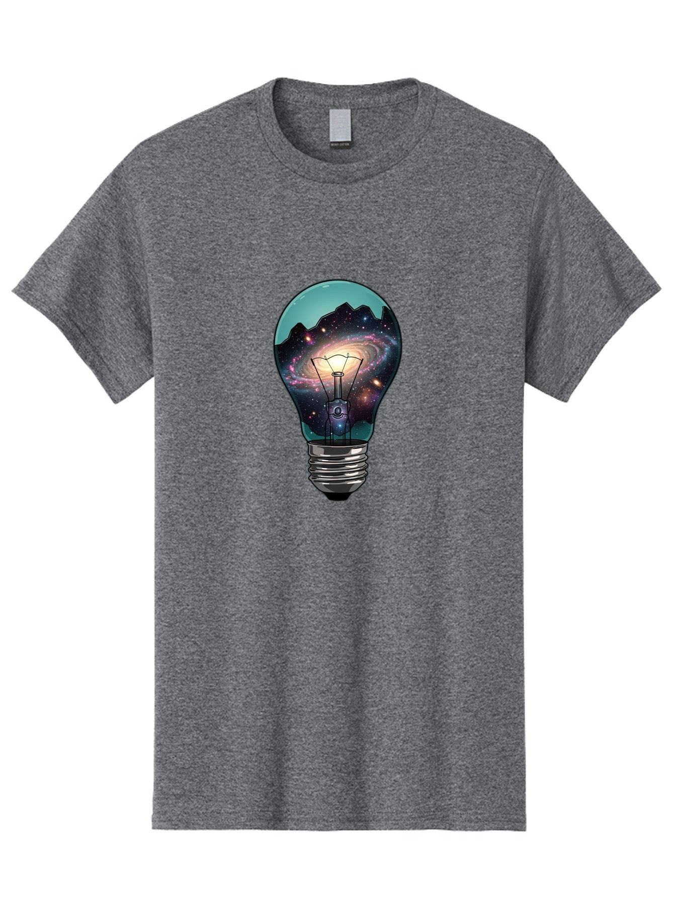 Galaxy-Light-Bulb Men'S Graphic Tee, 100% Cotton, Comfortable Casual Summer Wear, Machine Washable, Vintage Camera, Old Camera, Antique Camera, Black Camera, Classic Photography, Photography Equipment, Nostalgic Device, Film Camera, Camera Art Baf851