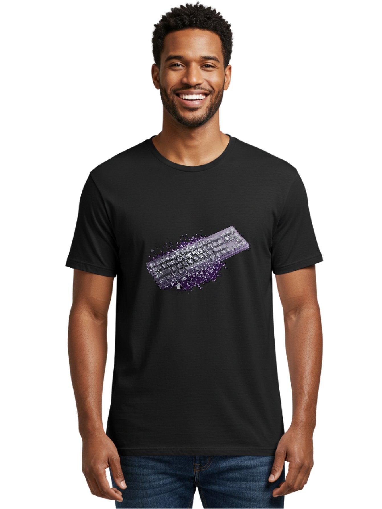 Keyboard-Disintegrating Men'S Graphic Tee, 100% Cotton, Comfortable Casual Summer Wear, Machine Washable, Vintage Camera, Old Camera, Antique Camera, Black Camera, Classic Photography, Photography Equipment, Nostalgic Device, Film Camera, Baf862 25