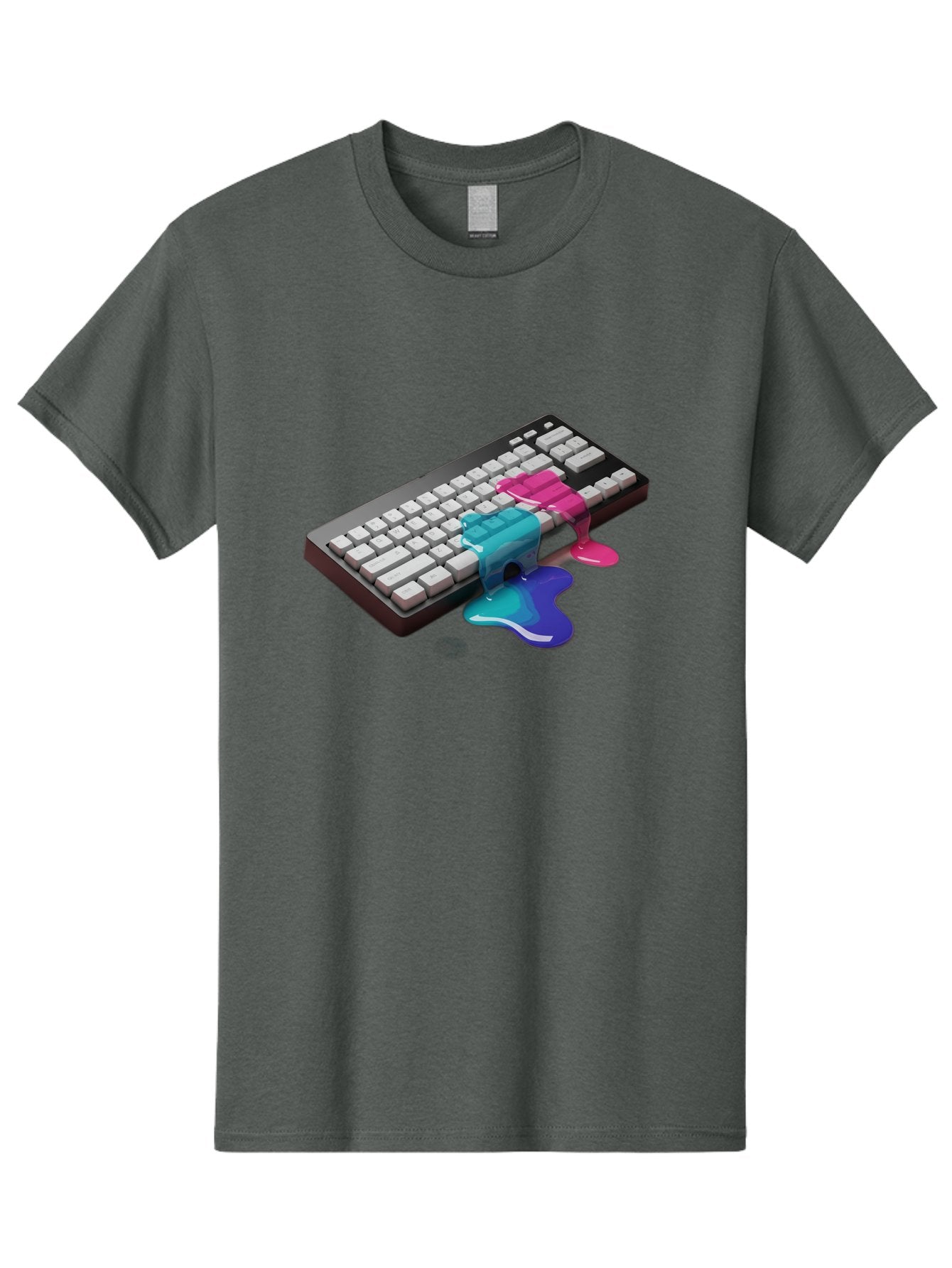 Keyboard-With-Paint-Dripping Men'S Graphic Tee, 100% Cotton, Comfortable Casual Summer Wear, Machine Washable, Vintage Camera, Old Camera, Antique Camera, Black Camera, Classic Photography, Photography Equipment, Nostalgic Device, Film Camera, Baf866 5