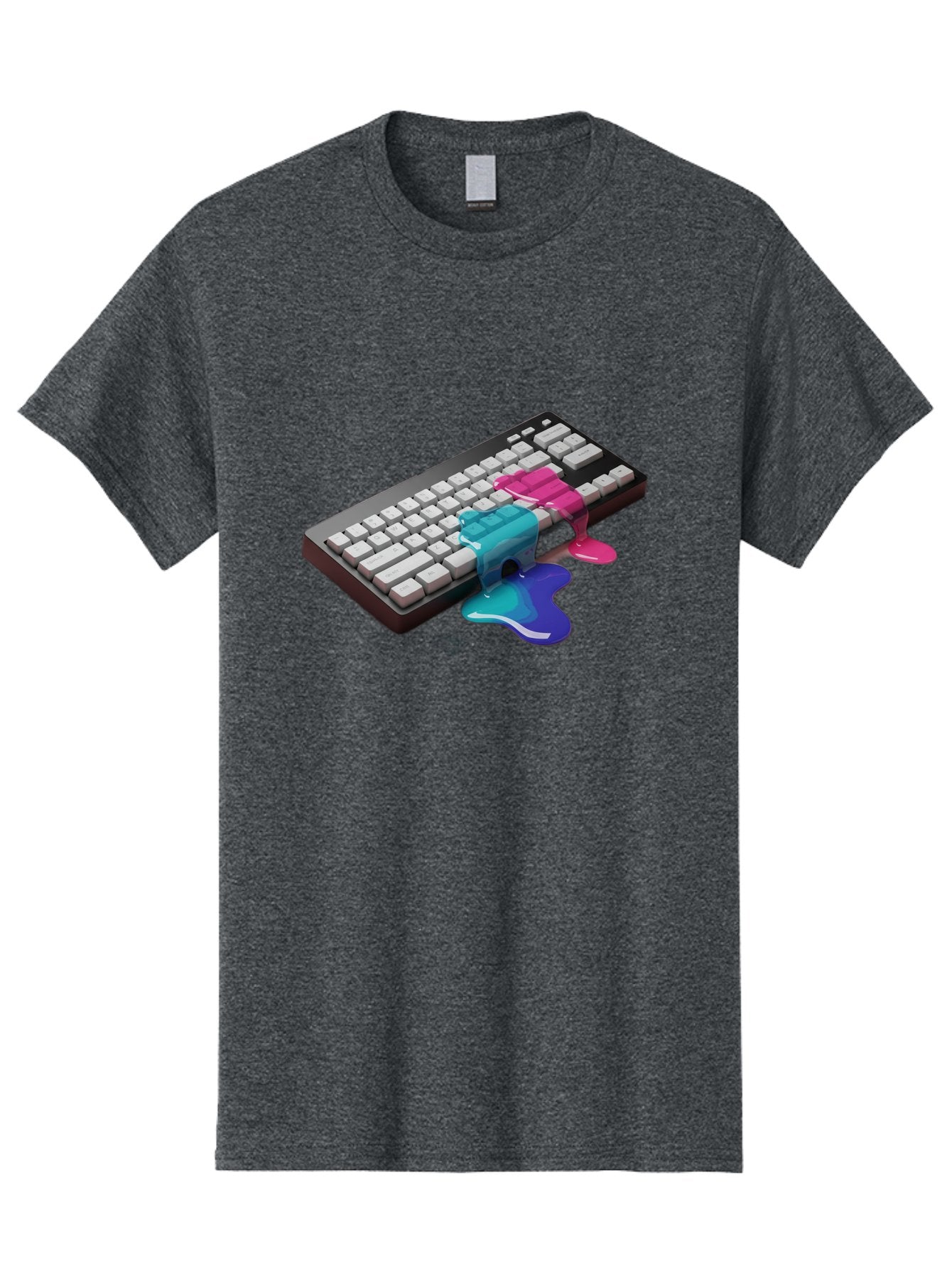 Keyboard-With-Paint-Dripping Men'S Graphic Tee, 100% Cotton, Comfortable Casual Summer Wear, Machine Washable, Vintage Camera, Old Camera, Antique Camera, Black Camera, Classic Photography, Photography Equipment, Nostalgic Device, Film Camera, Baf866 9