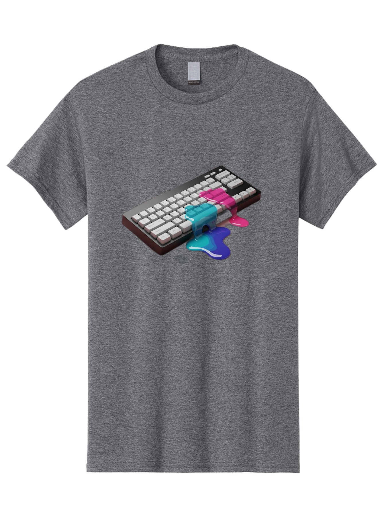 Keyboard-With-Paint-Dripping Men'S Graphic Tee, 100% Cotton, Comfortable Casual Summer Wear, Machine Washable, Vintage Camera, Old Camera, Antique Camera, Black Camera, Classic Photography, Photography Equipment, Nostalgic Device, Film Camera, Baf866 14