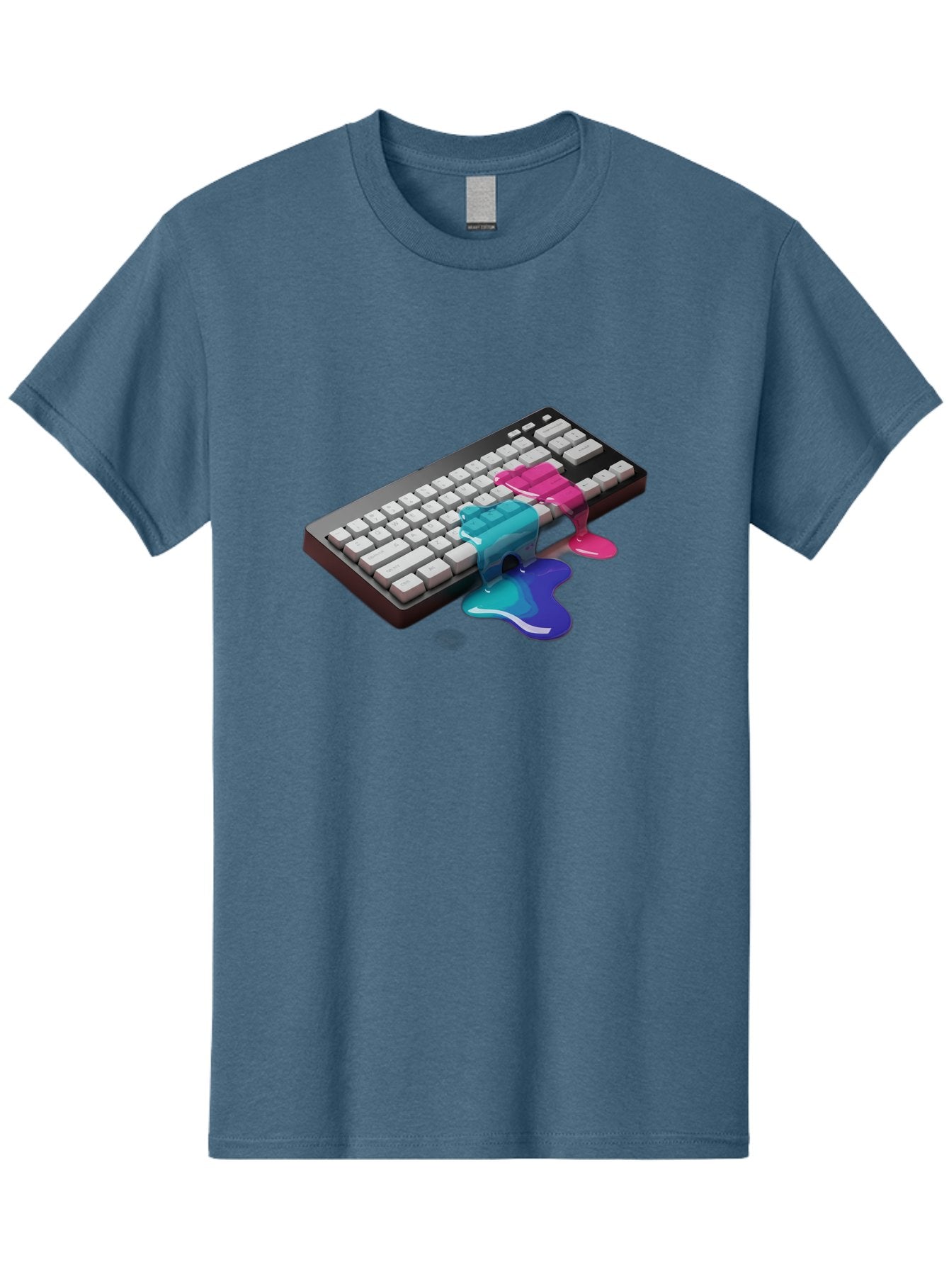 Keyboard-With-Paint-Dripping Men'S Graphic Tee, 100% Cotton, Comfortable Casual Summer Wear, Machine Washable, Vintage Camera, Old Camera, Antique Camera, Black Camera, Classic Photography, Photography Equipment, Nostalgic Device, Film Camera, Baf866 6